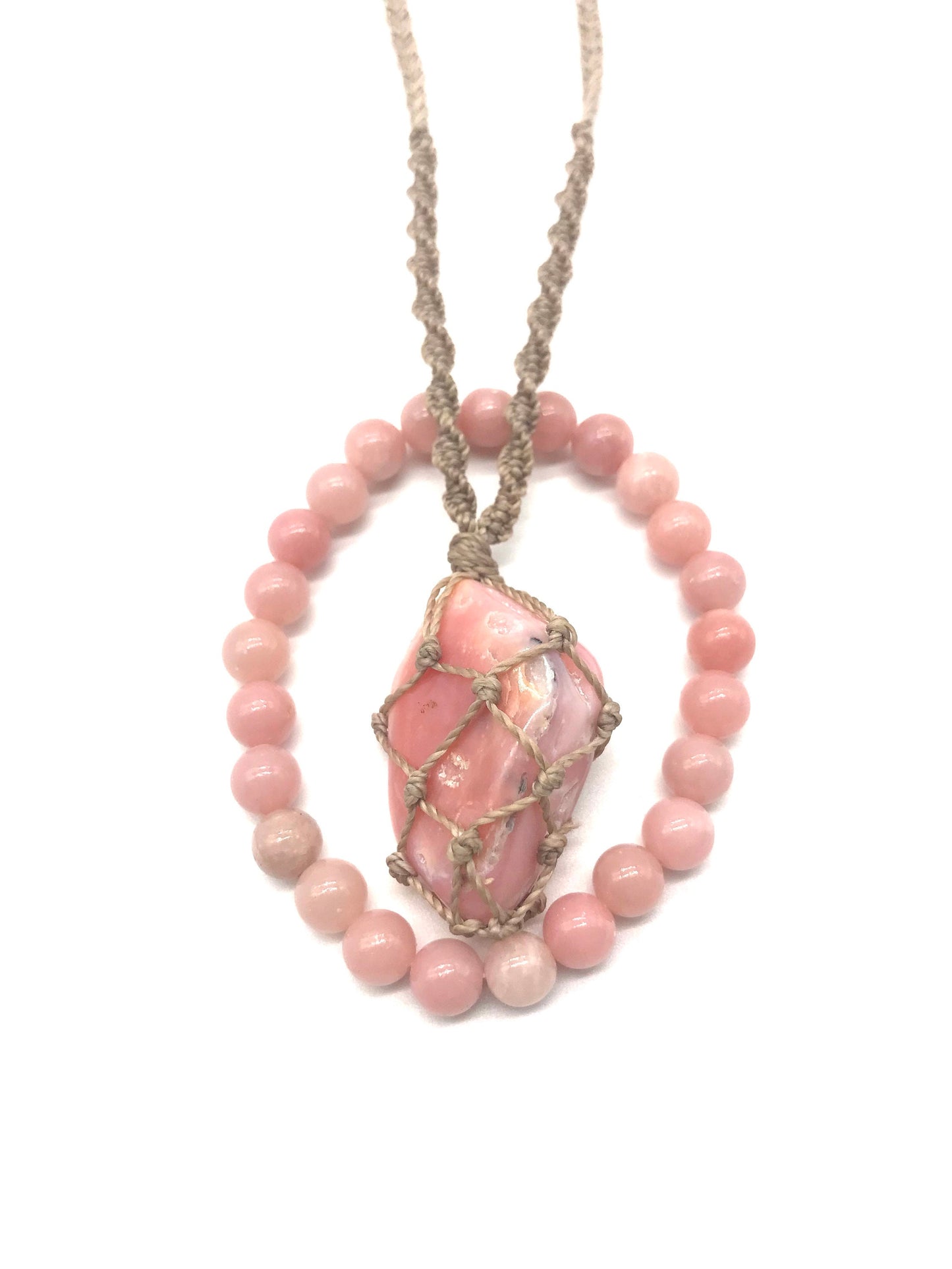 Pink Opal Necklace Set