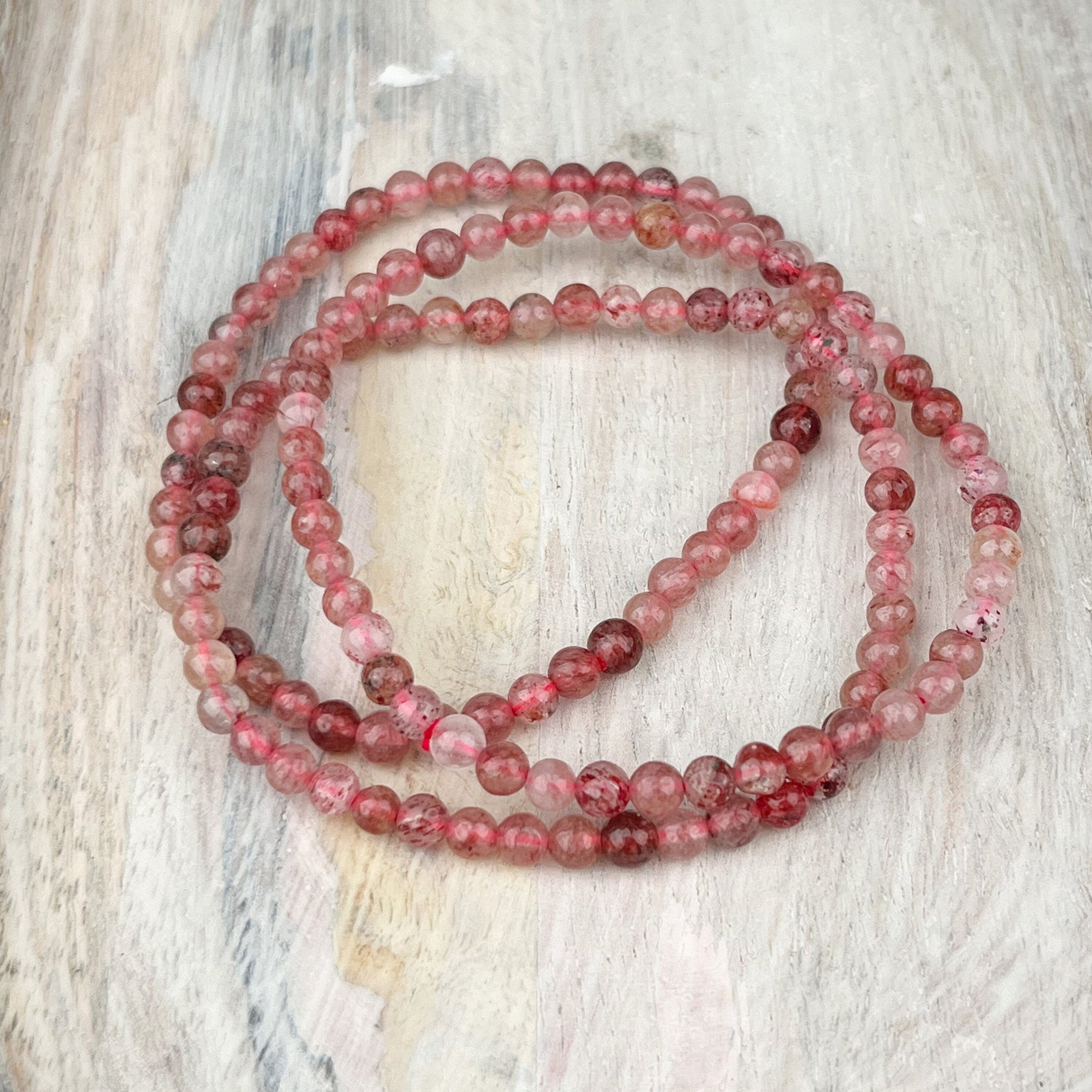 Red Aventurine Bracelet 4mm Beads • Crystal Healing Stretch Bracelet • Small Gemstone Bracelet • Energy Jewelry • Root Chakra Gift - Crystals for everyone • Crystals And Cord