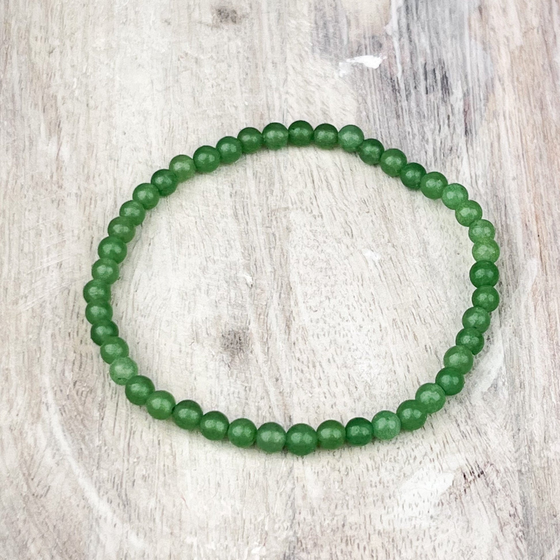 Green Aventurine Crystal Bracelet 4mm Attracts luck wealth and success - Crystals for everyone • Crystals And Cord