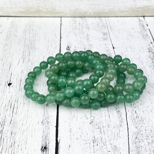 Natural Green Aventurine Gemstone Bracelet for Luck, Abundance, and Heart Chakra Healing - 8mm Beads - Handmade Jewelry - Crystals for everyone • Crystals And Cord