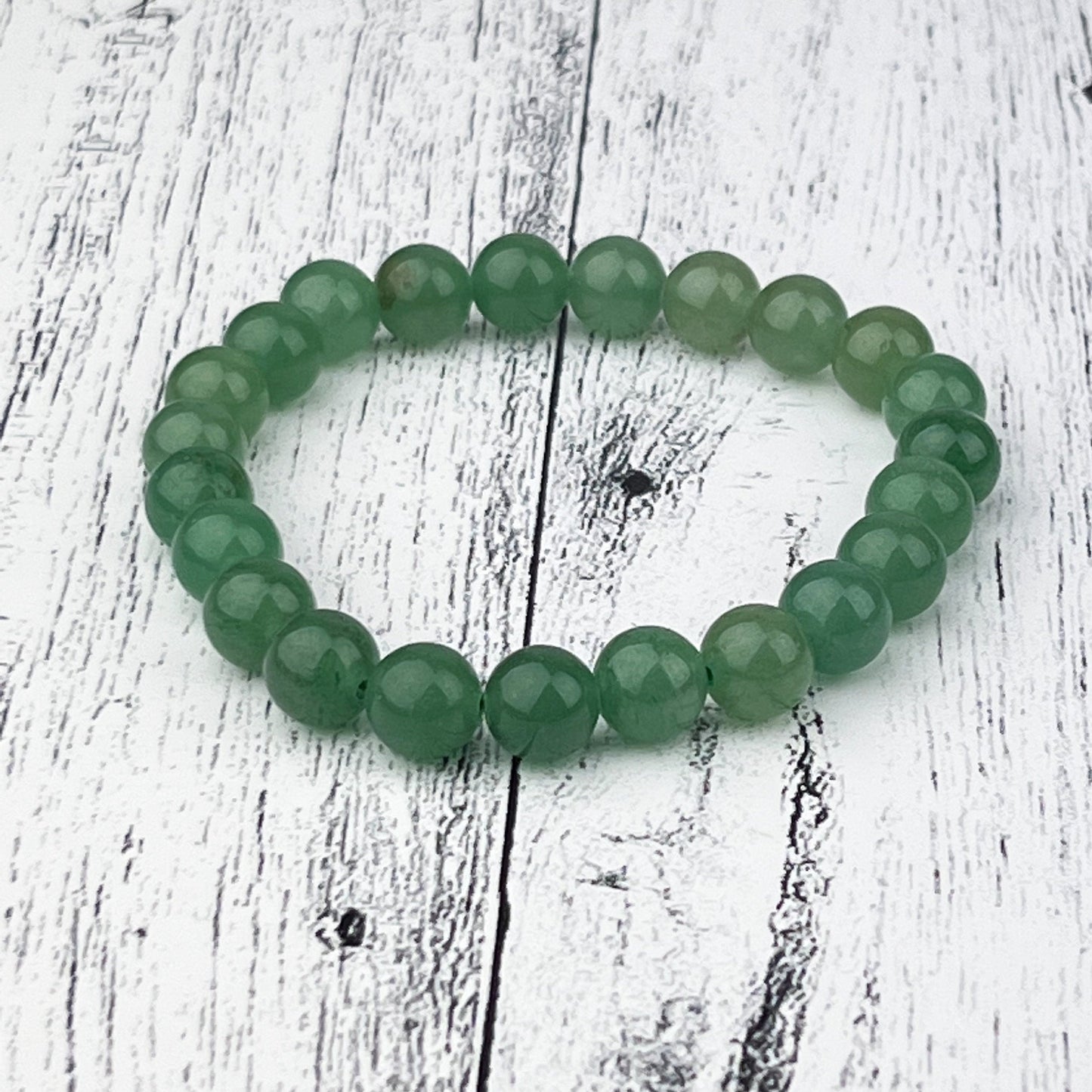 Natural Green Aventurine Gemstone Bracelet for Luck, Abundance, and Heart Chakra Healing - 8mm Beads - Handmade Jewelry - Crystals for everyone • Crystals And Cord