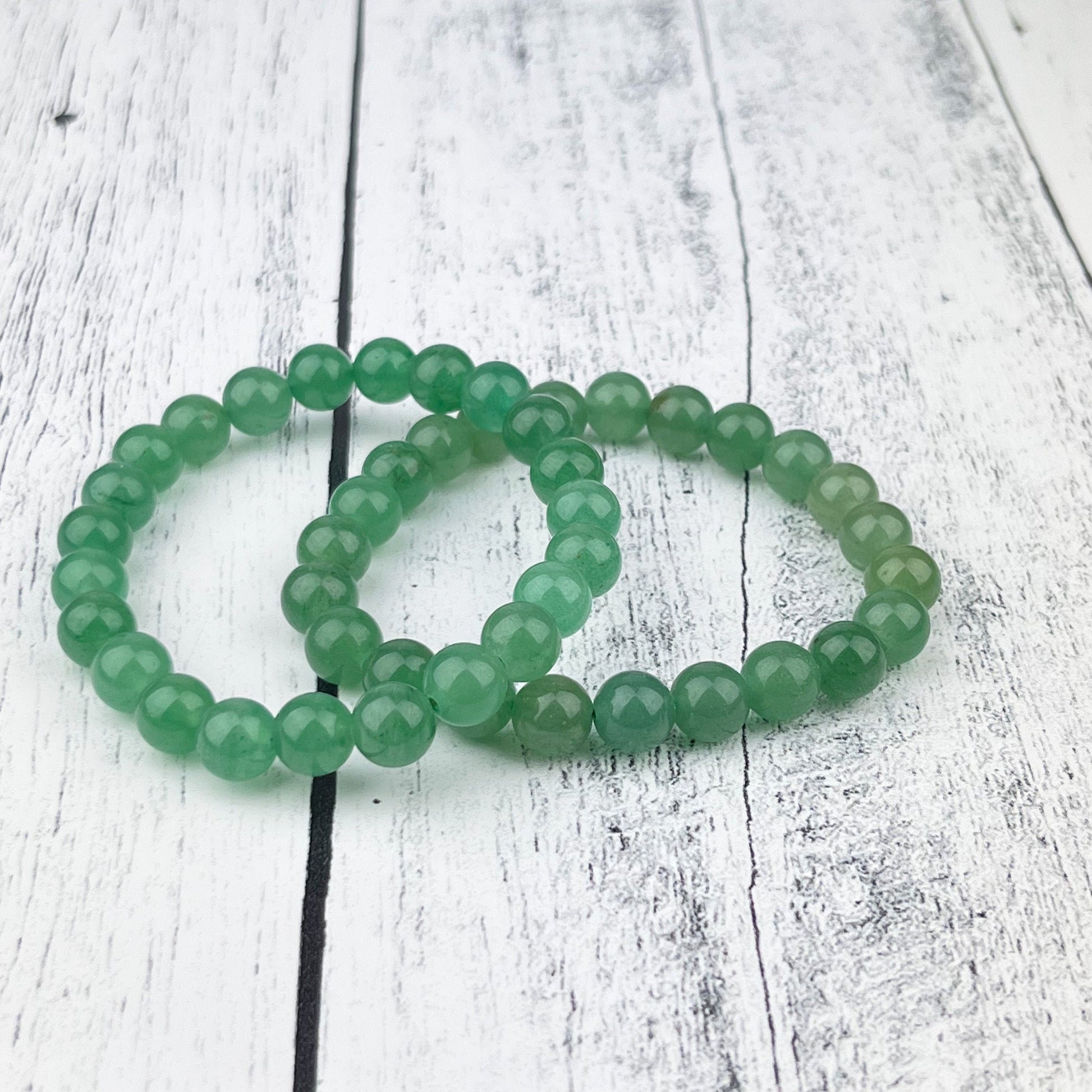Natural Green Aventurine Gemstone Bracelet for Luck, Abundance, and Heart Chakra Healing - 8mm Beads - Handmade Jewelry - Crystals for everyone • Crystals And Cord