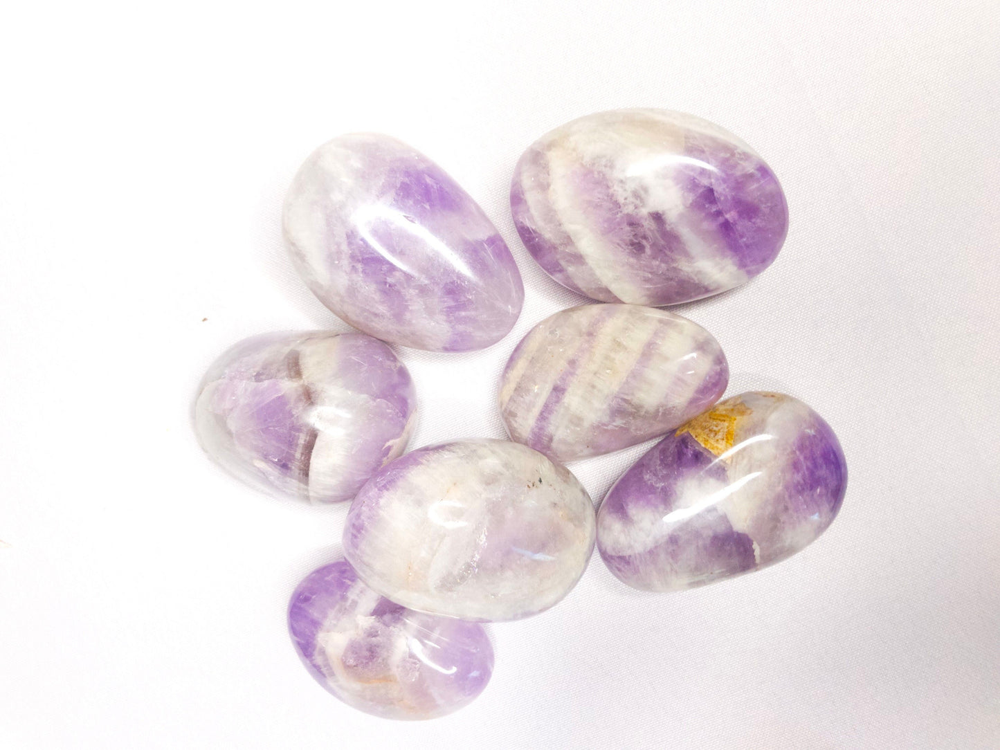 Chevron Amethyst Palm Stones, Healing Crystal Worry Stones, Meditation Pocket Rocks, New Age Spiritual Energy, Metaphysical Accessories