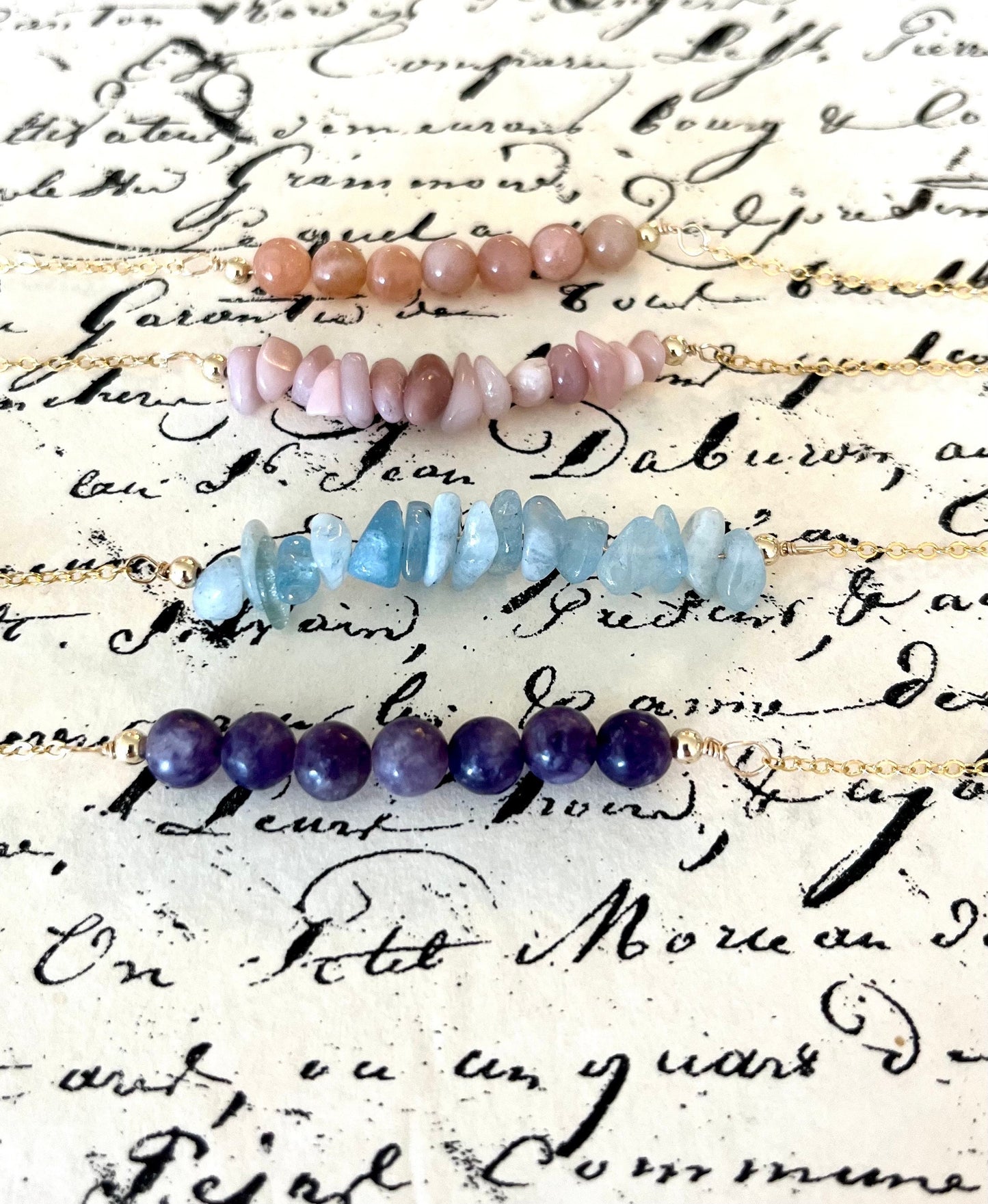 Aquamarine Gemstone Beaded Bracelet, Elegant Natural Gemstone Beads, Calming Energy Accessory, Healing Crystals and Stones Jewelry