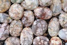 Flower Agate Palm Stones