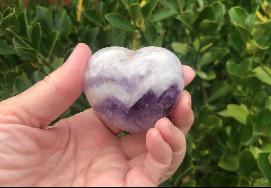 Chevron Amethyst Hearts