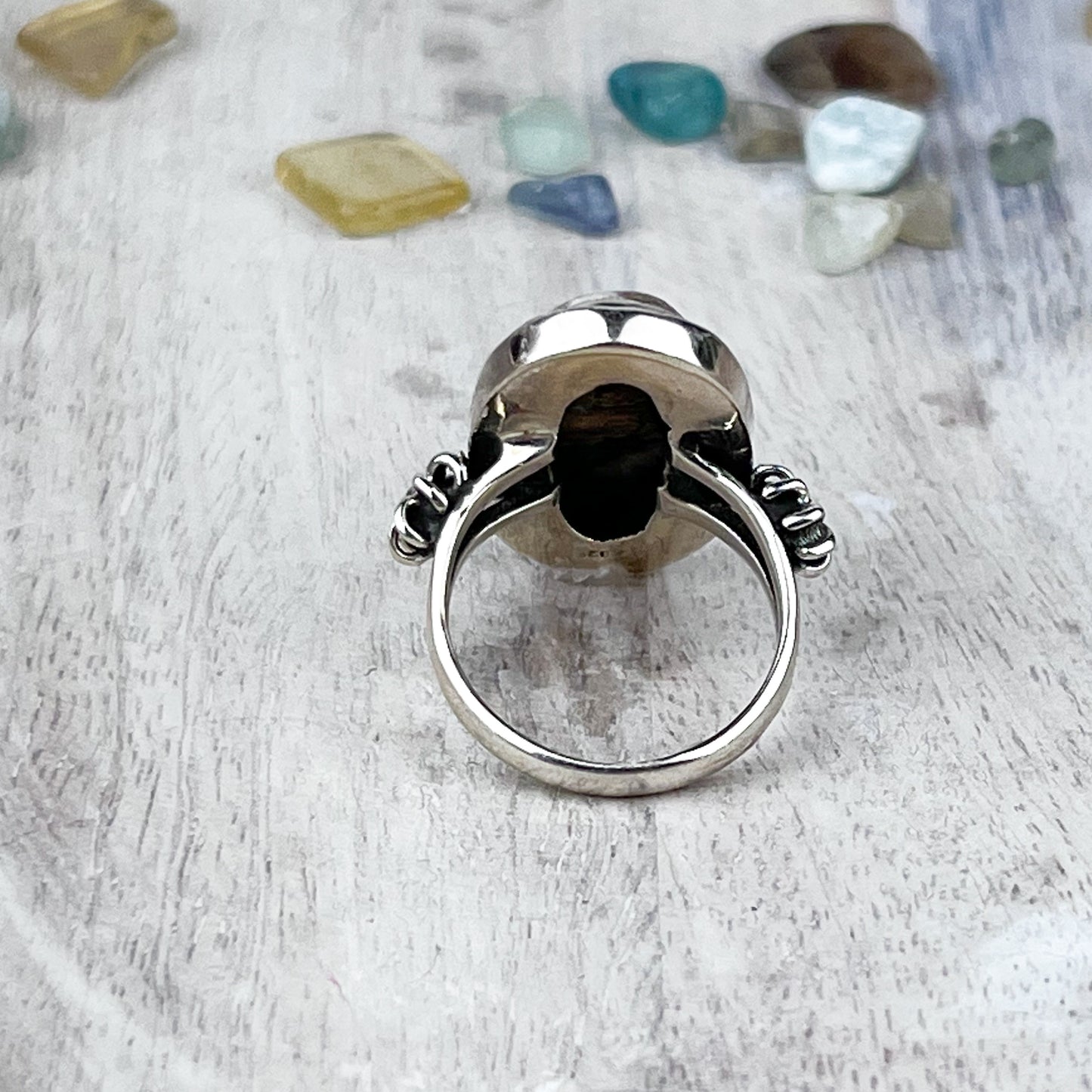 Turquoise and Spiny Oyster Gemstone .925 Sterling Silver Ring