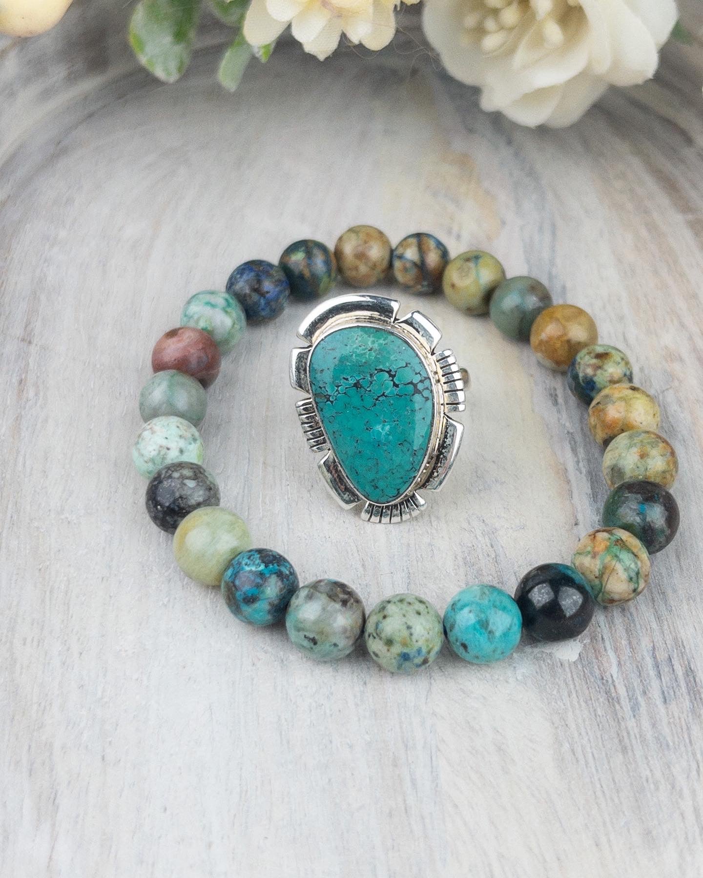 Chrysocolla Gemstone Bracelet 8mm