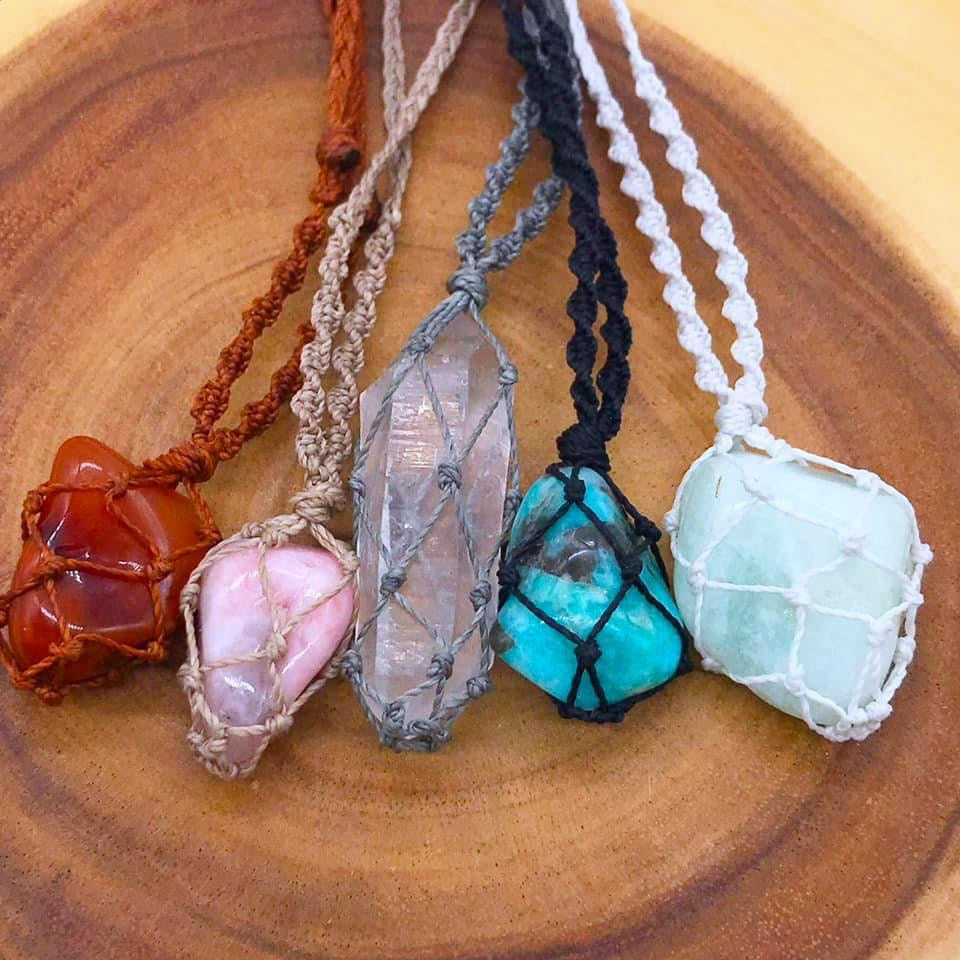 Knotted Crystal Necklace Set with Carnelian