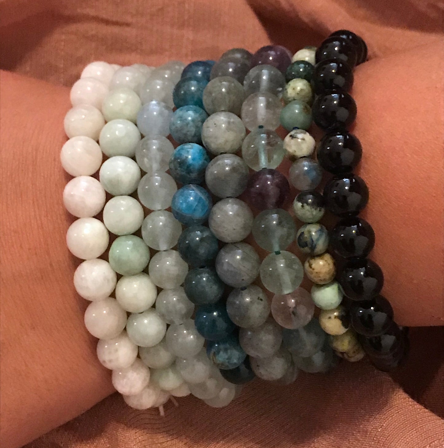 Blue Apatite Gemstone Bracelet 8mm