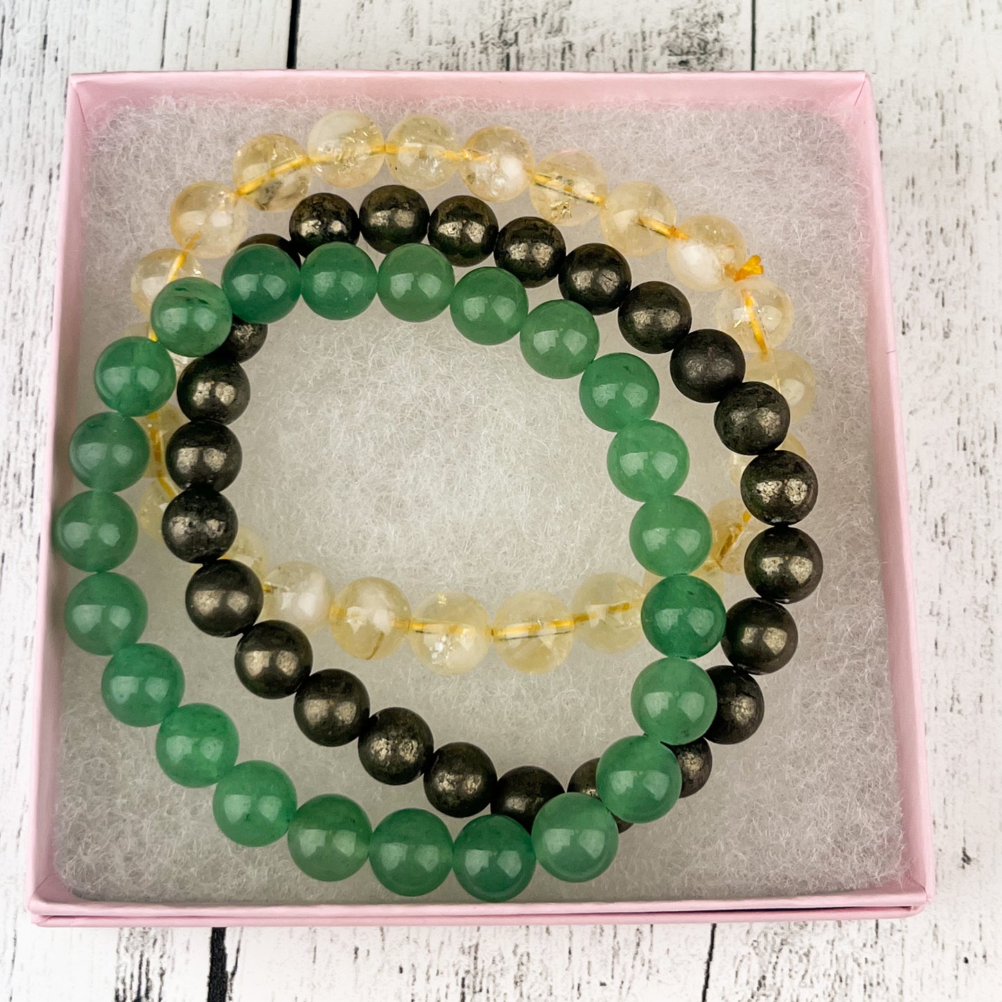 Set of 3 crystal stacking bracelet's