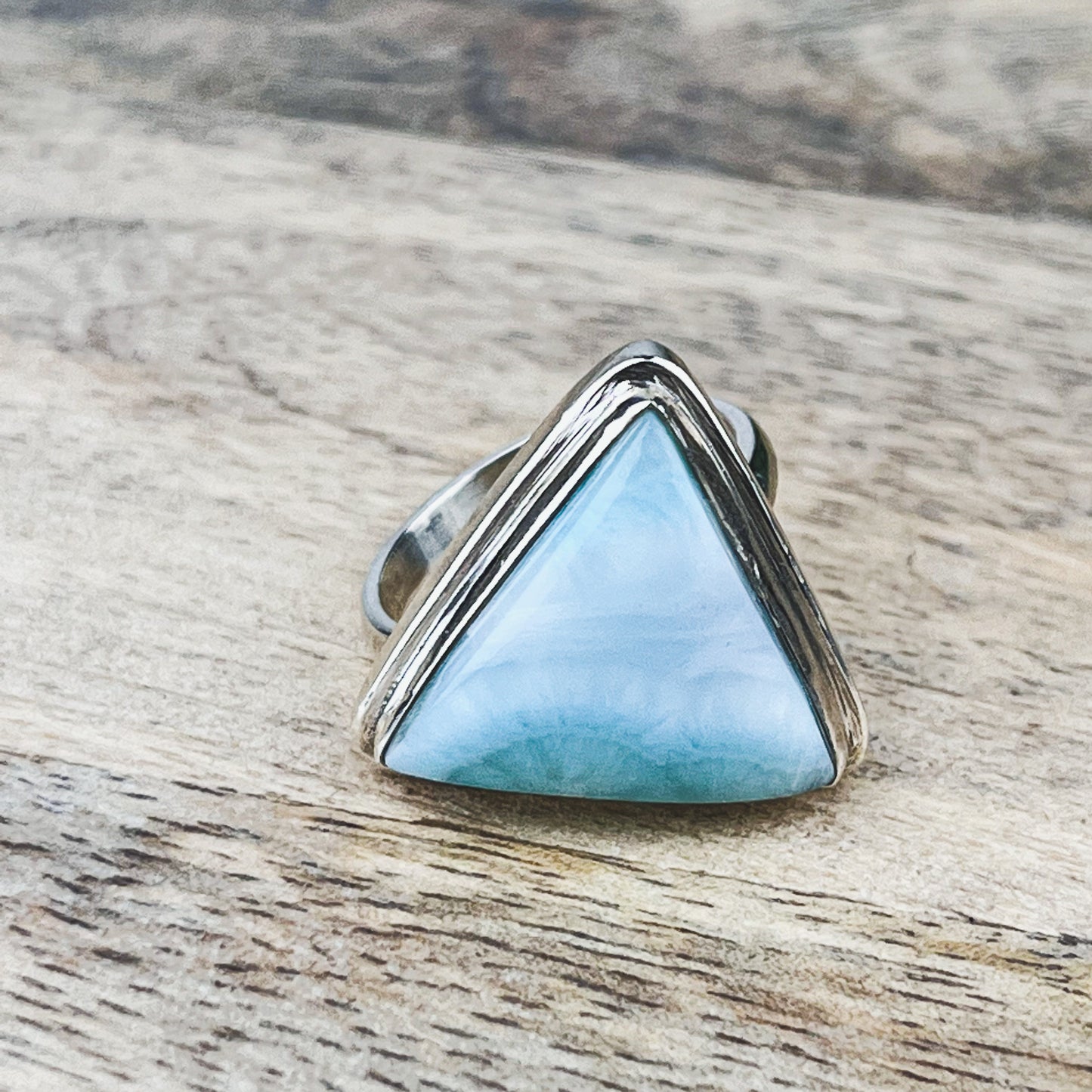 Larimar Gemstone .925 Sterling Silver Ring
