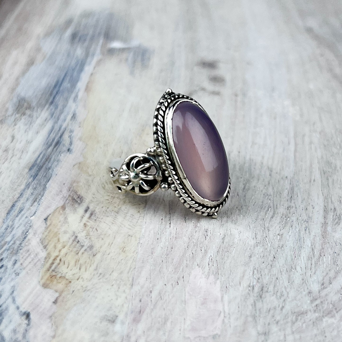 Rose Quartz Gemstone .925 Sterling Silver Ring