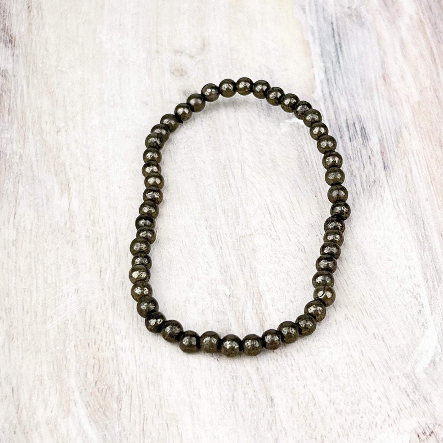 Pyrite Gemstone Bracelet 4mm