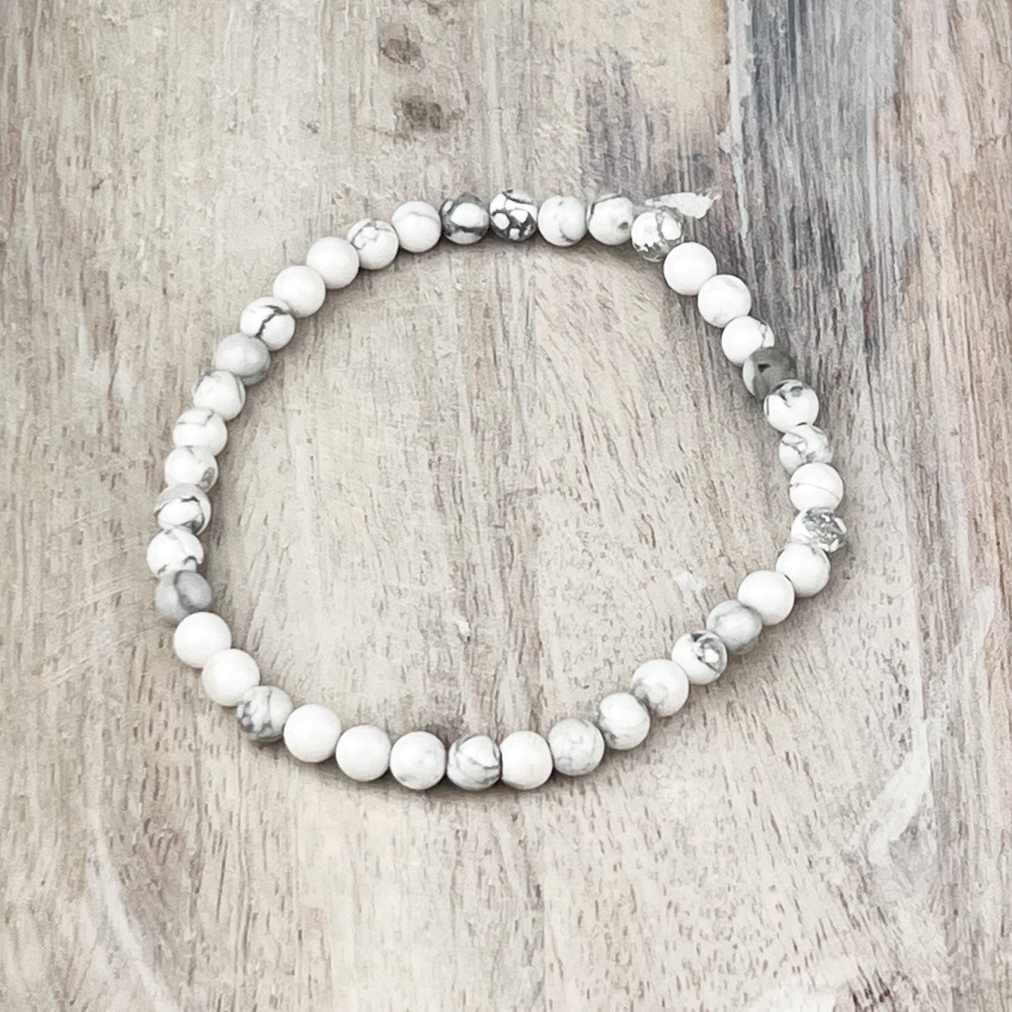 Howlite Gemstone Bracelet 4mm