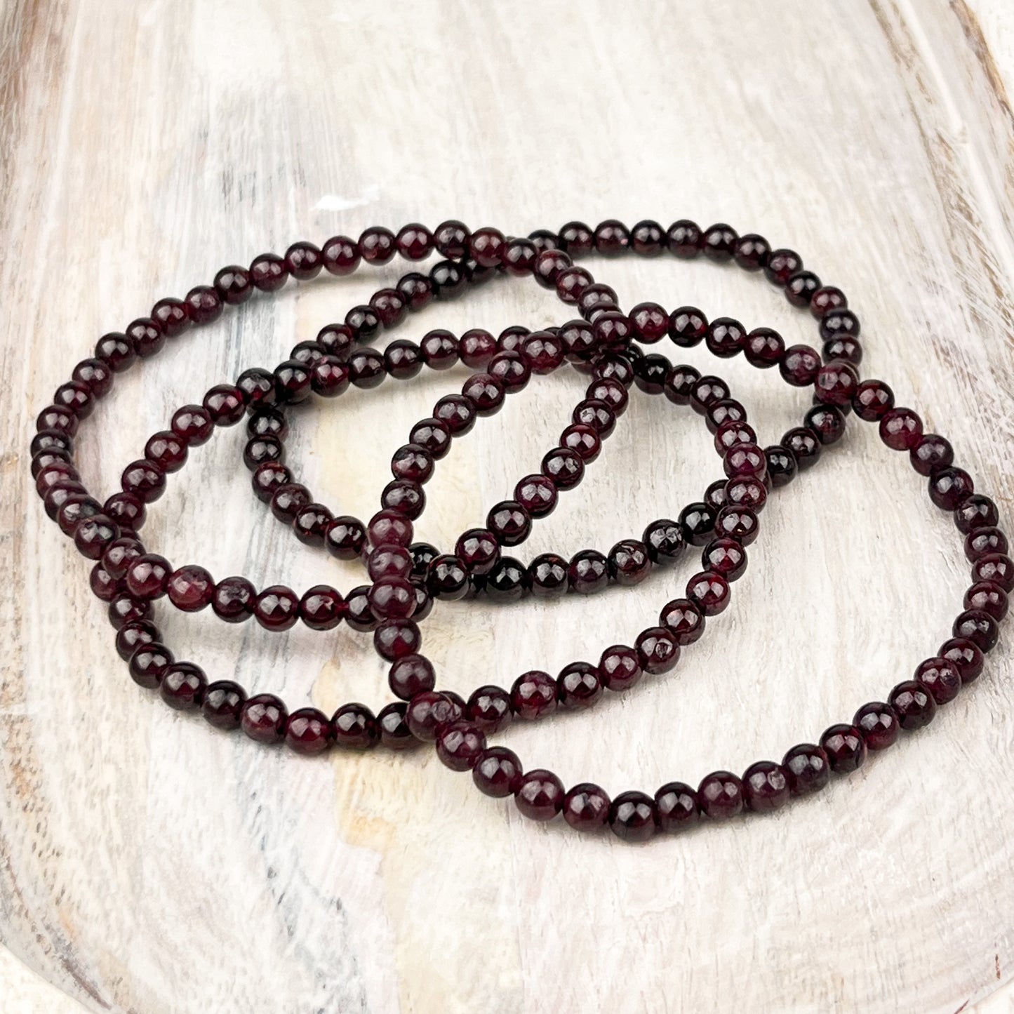 Garnet Gemstone Bracelet 4mm