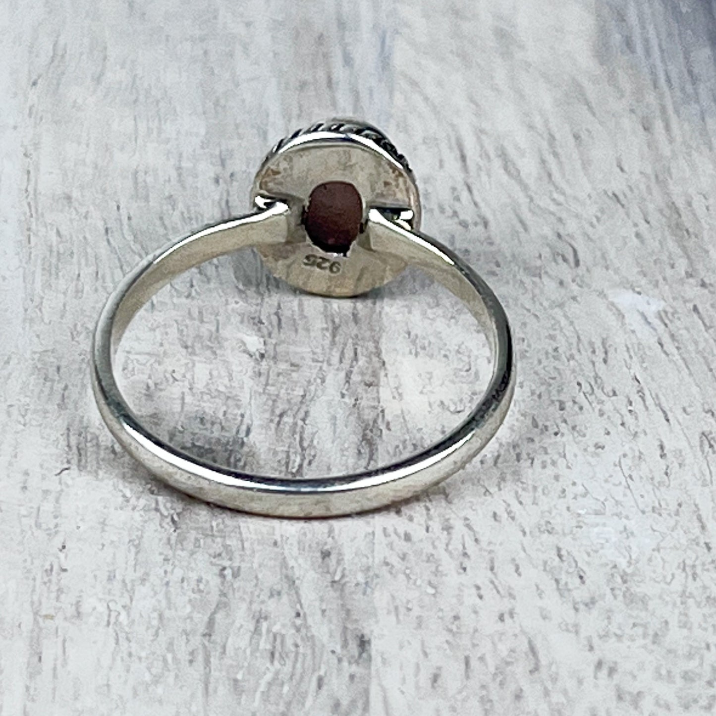 Pink Opal Gemstone .925 Sterling Silver Ring