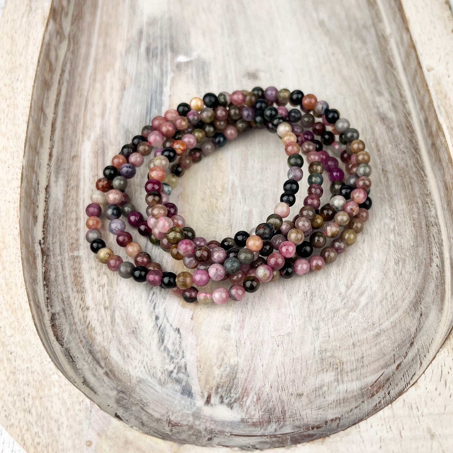 Watermelon Tourmaline Gemstone Bracelet 4mm