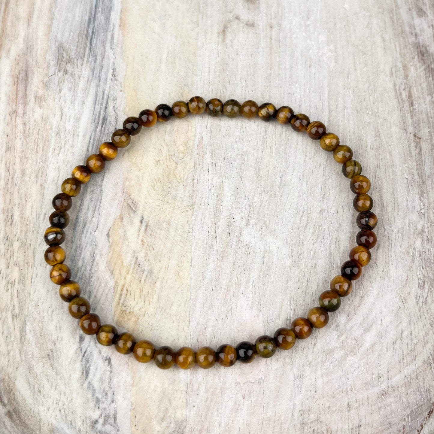 Tiger Eye Gemstone Bracelet 4mm