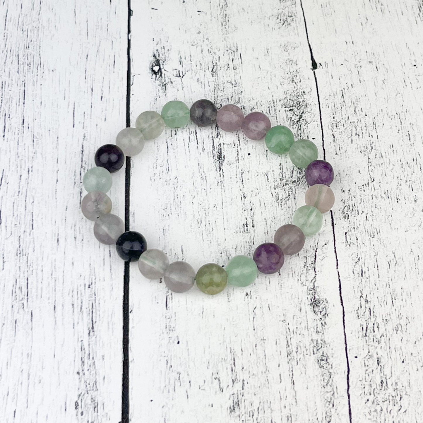 Fluorite Gemstone Bracelet 8mm