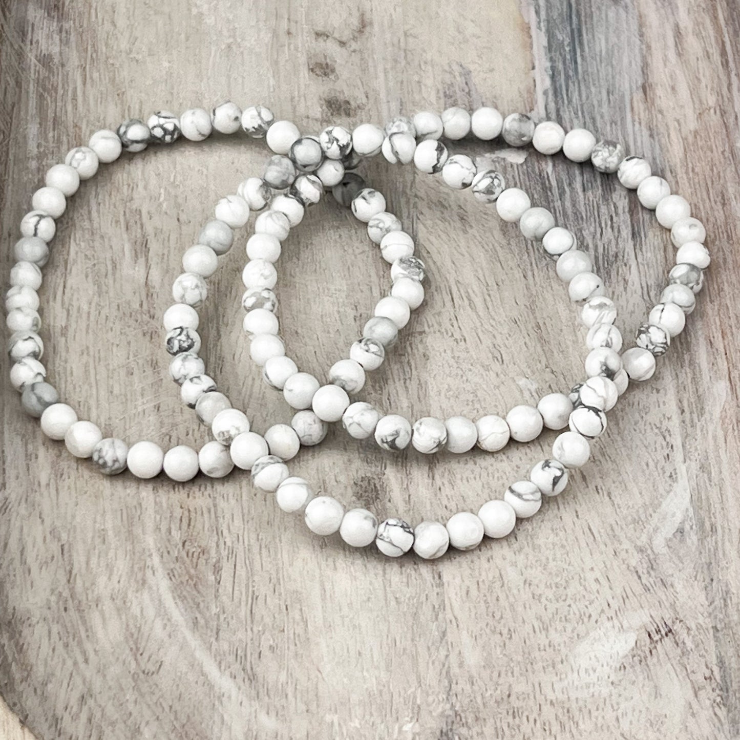 Howlite Gemstone Bracelet 4mm