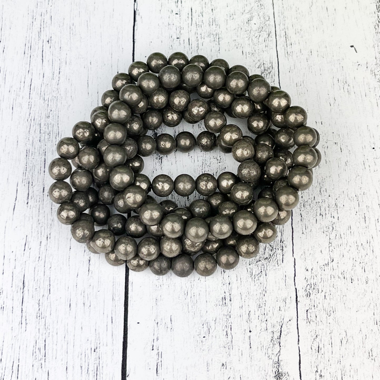 Pyrite Gemstone Bracelet 8mm