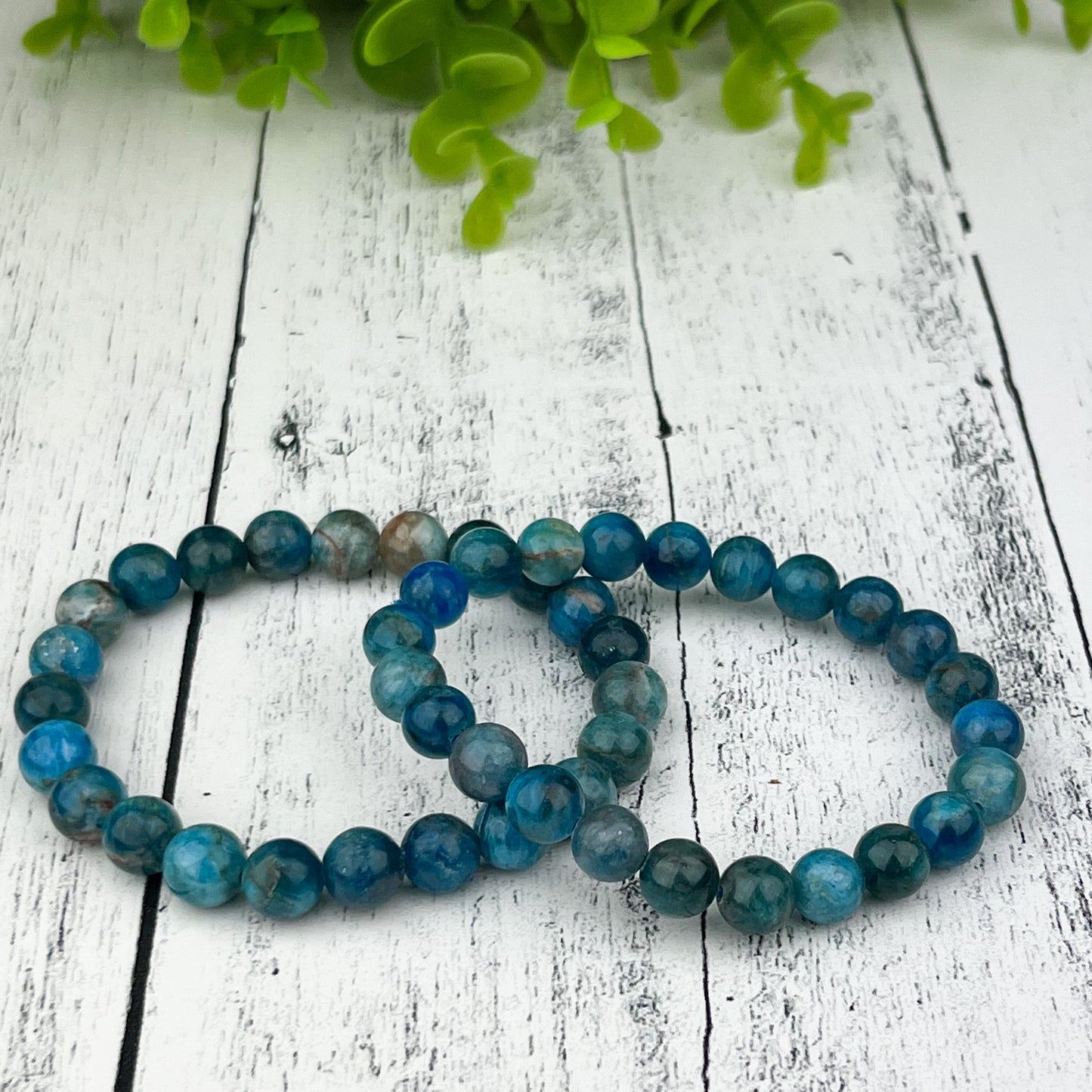 Blue Apatite Gemstone Bracelet 8mm