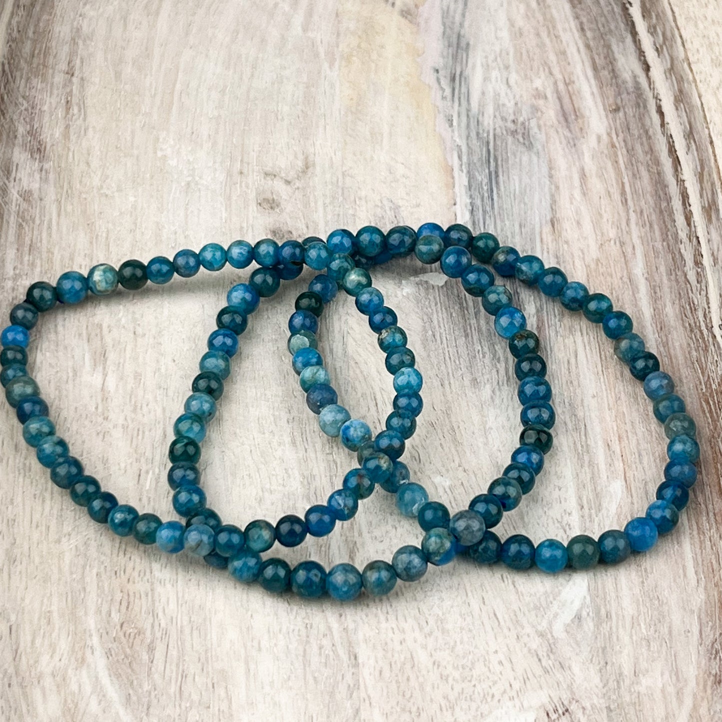 Blue Apatite Gemstone Bracelet 4mm