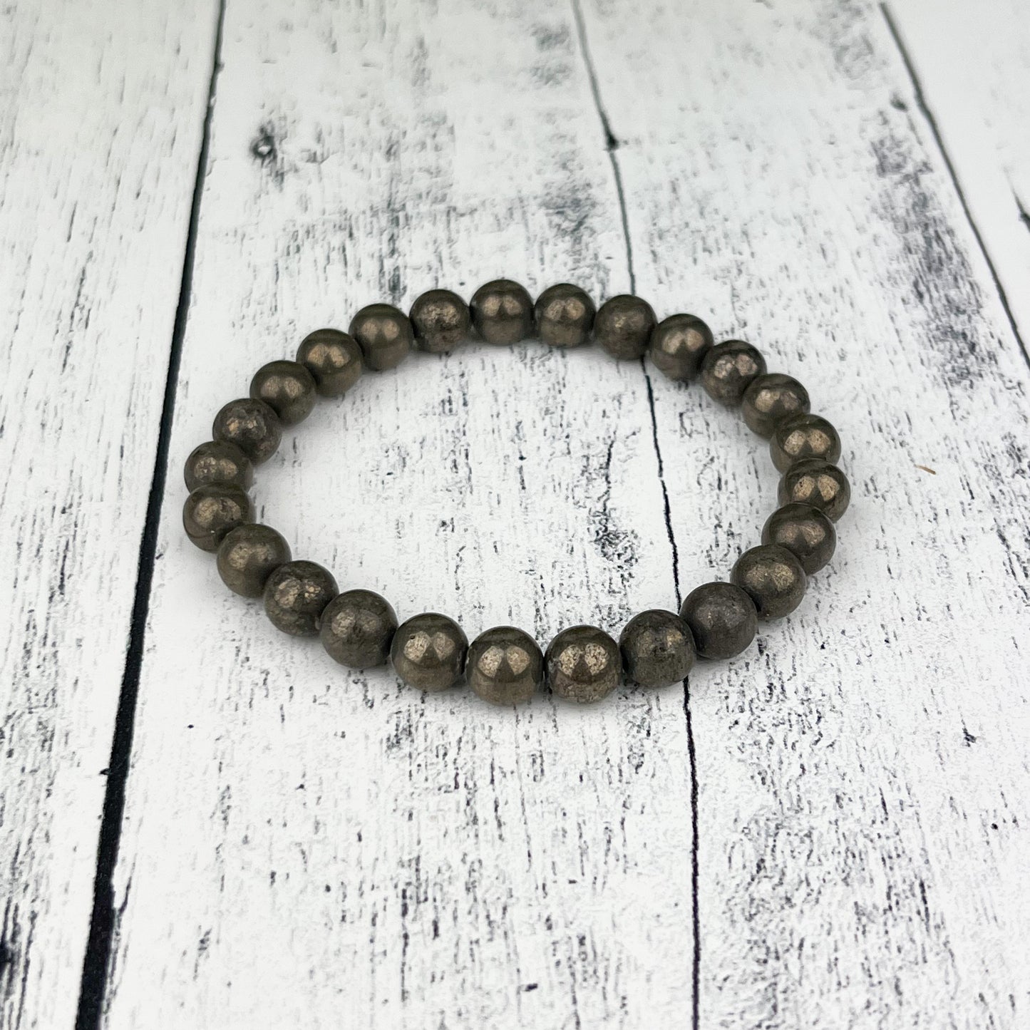 Pyrite Gemstone Bracelet 8mm