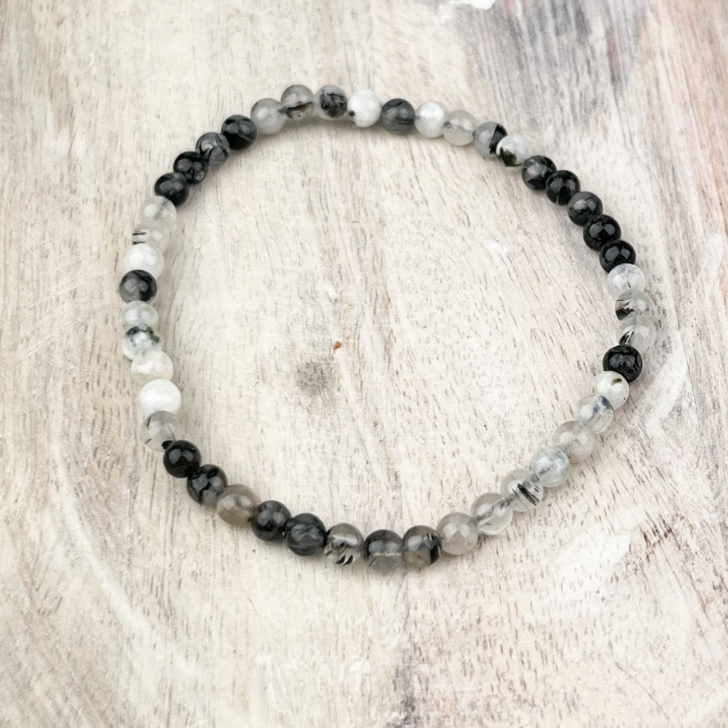 Tourmalated Quartz Gemstone Bracelet 4mm