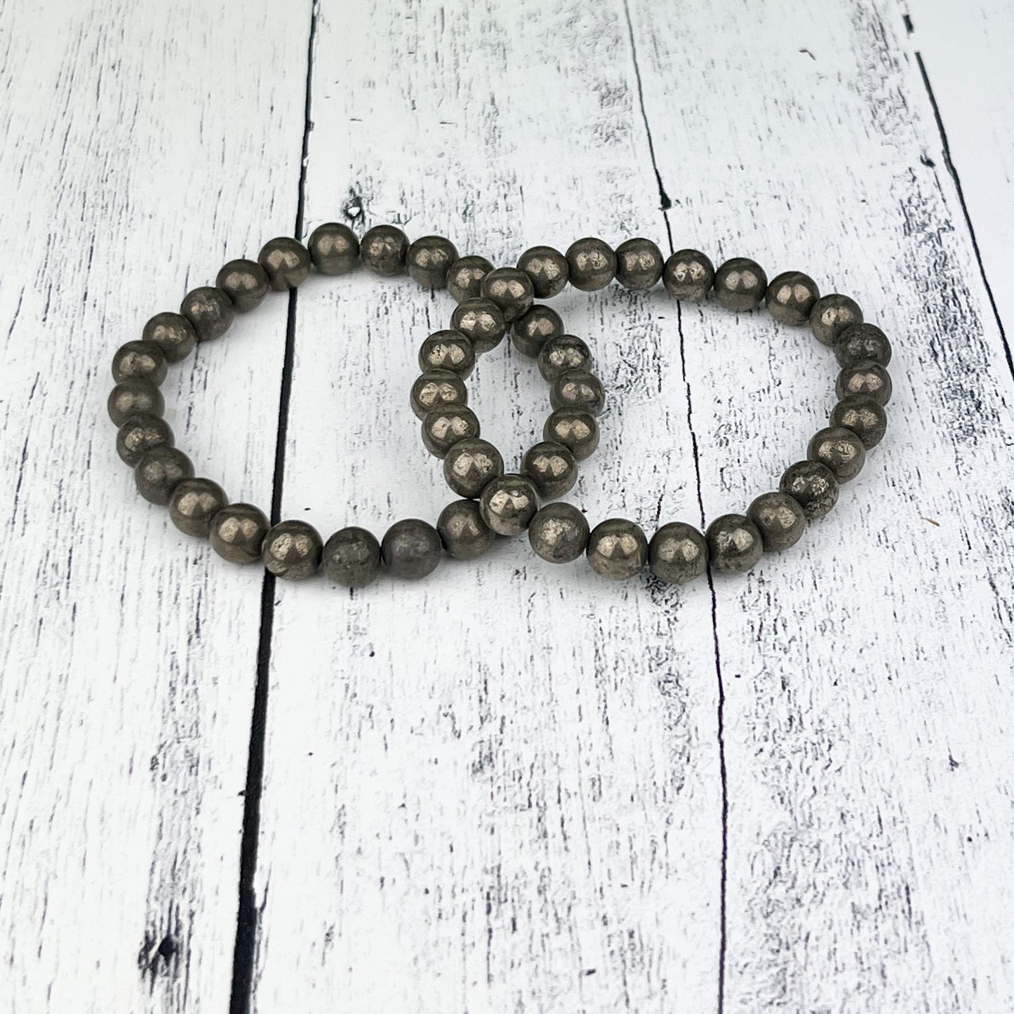 Pyrite Gemstone Bracelet 8mm