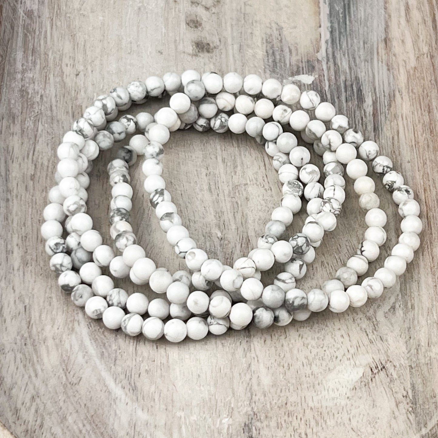 Howlite Gemstone Bracelet 4mm