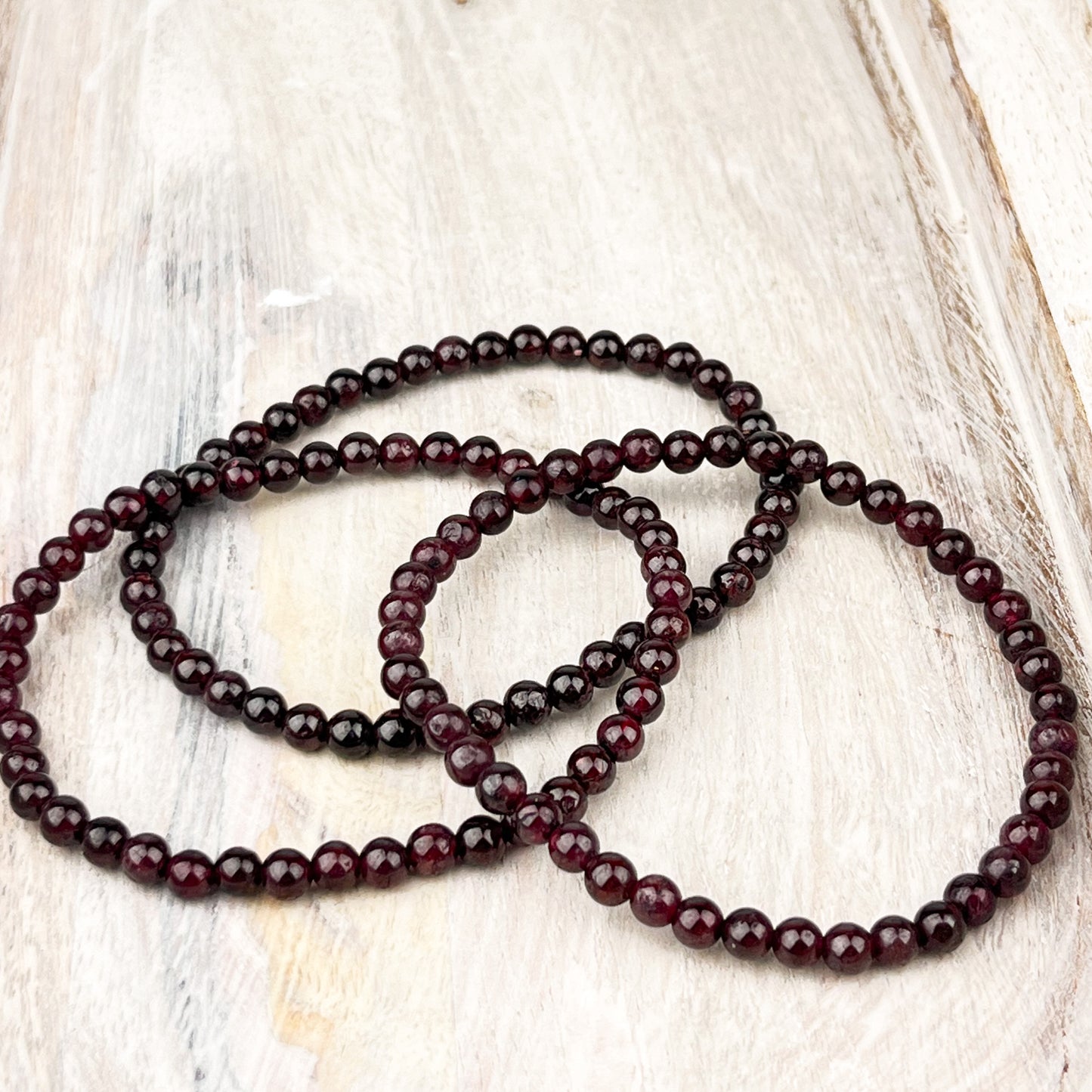 Garnet Gemstone Bracelet 4mm