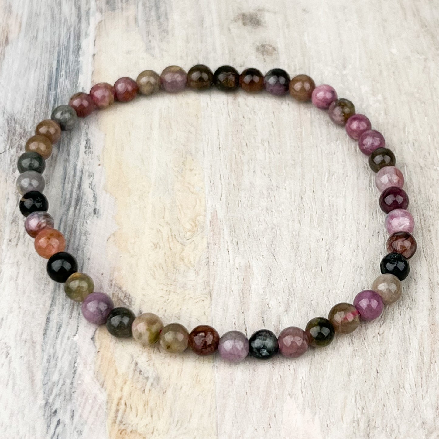Watermelon Tourmaline Gemstone Bracelet 4mm