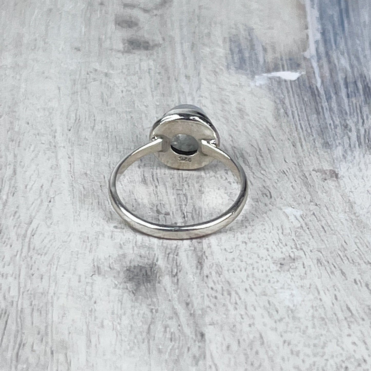 Rainbow Moonstone Gemstone .925 Sterling Silver Ring