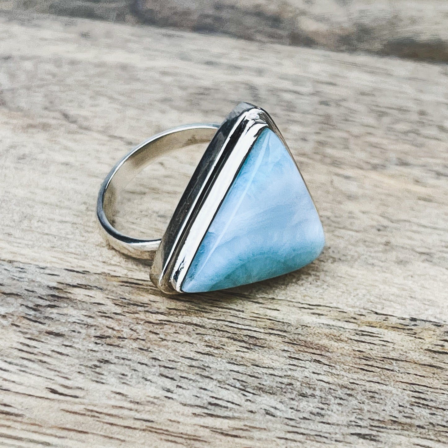 Larimar Gemstone .925 Sterling Silver Ring