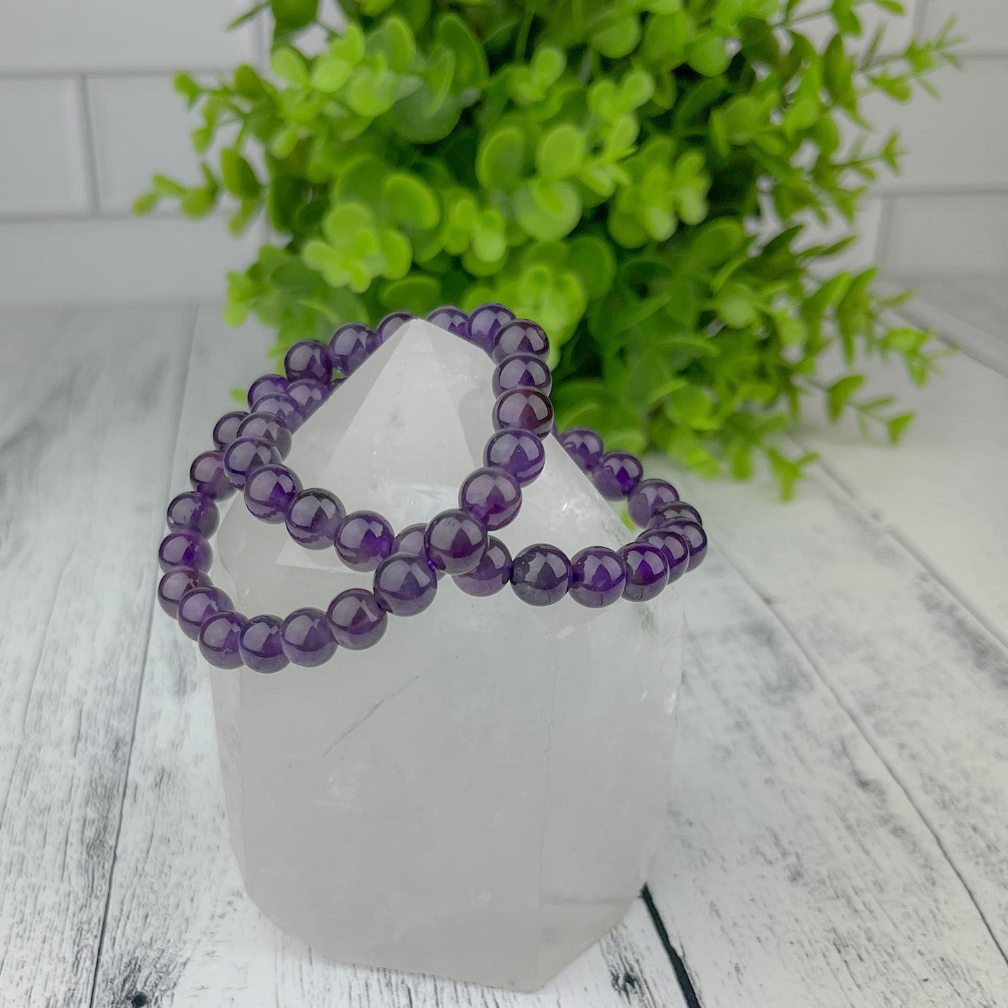 Amethyst Gemstone Bracelet 8mm