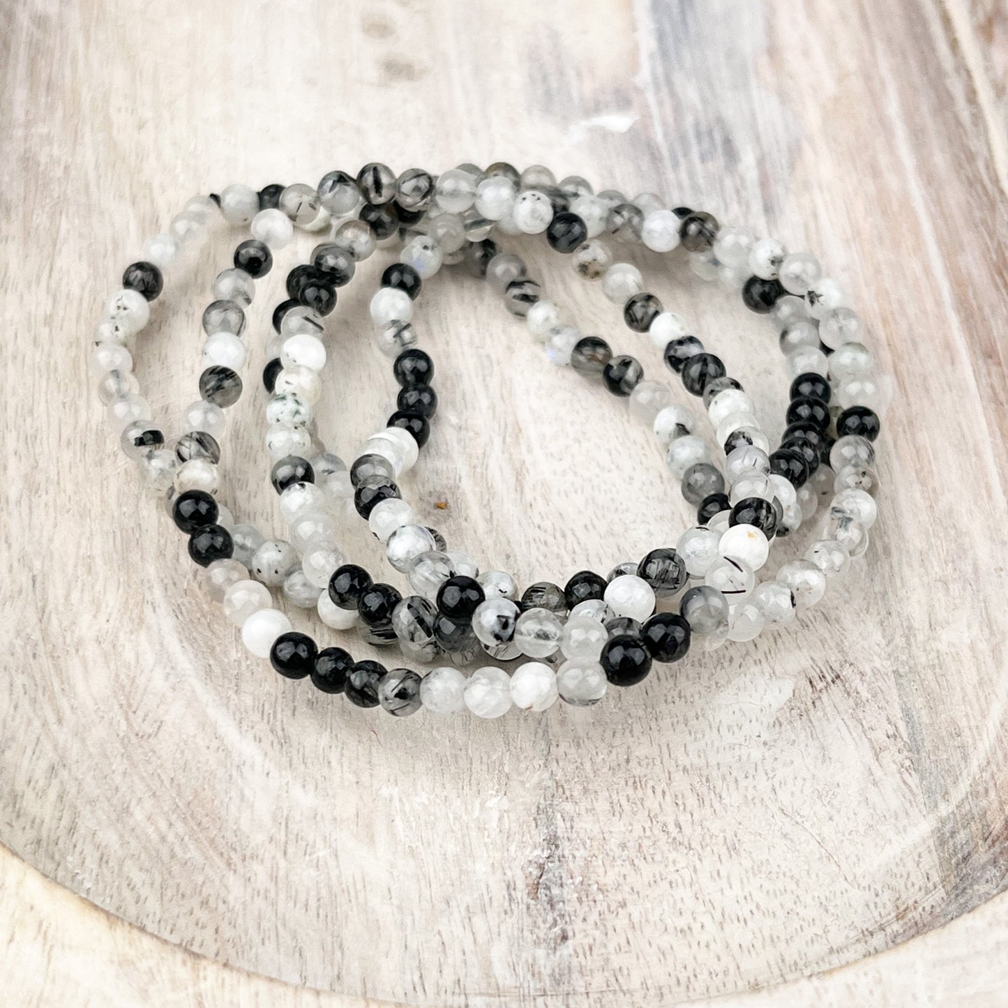 Tourmalated Quartz Gemstone Bracelet 4mm