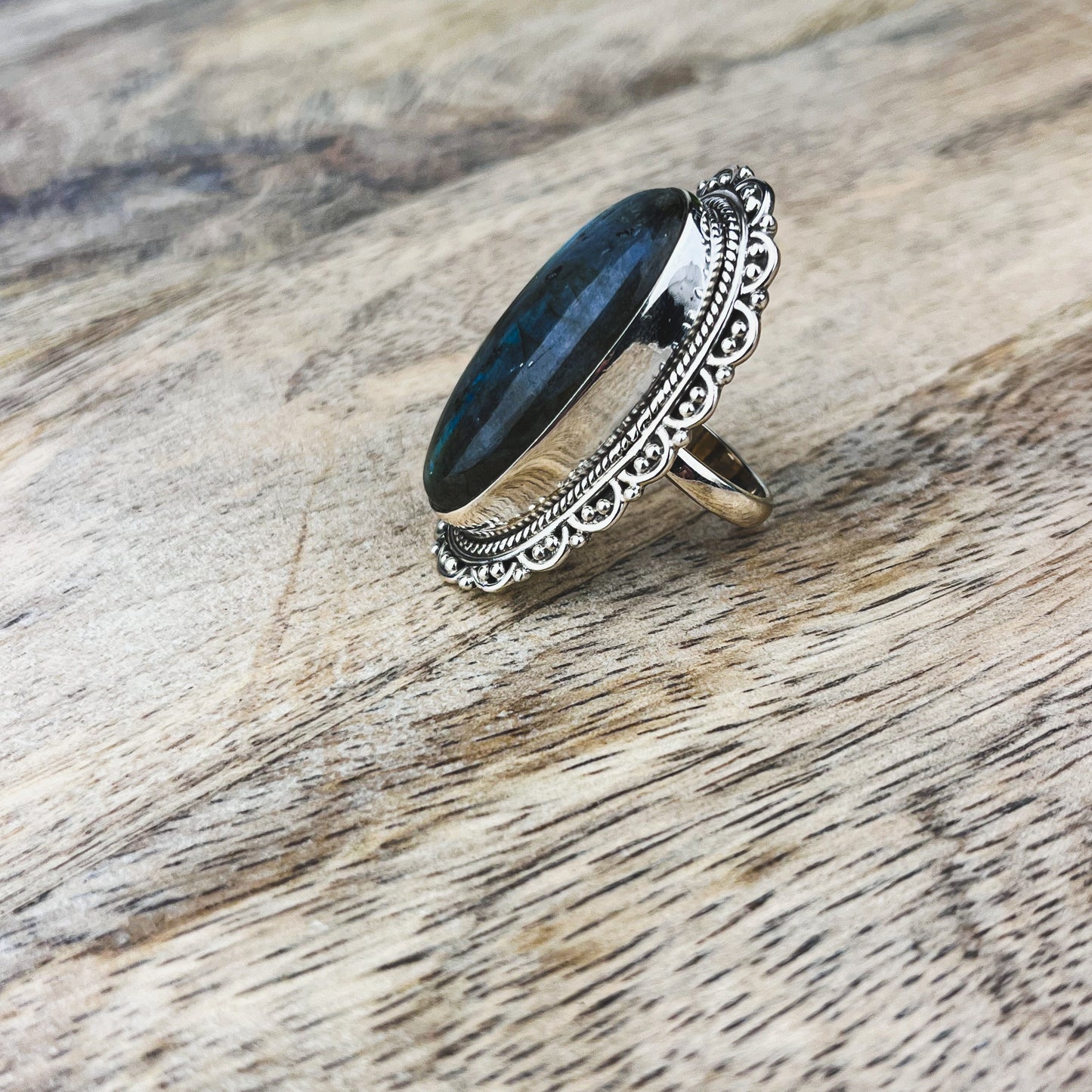 Labradorite Gemstone .925 Sterling Silver Ring