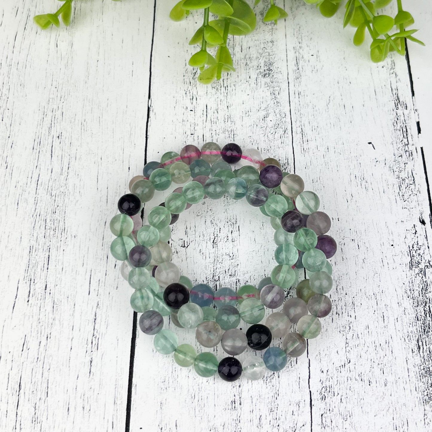 Fluorite Gemstone Bracelet 8mm