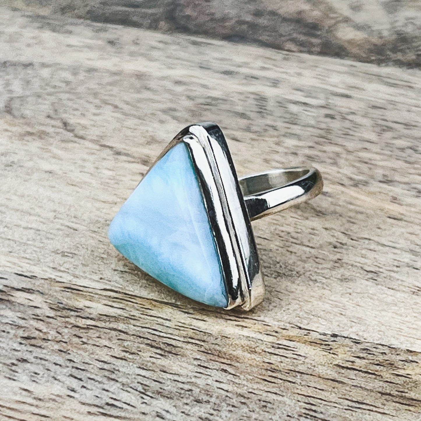 Larimar Gemstone .925 Sterling Silver Ring