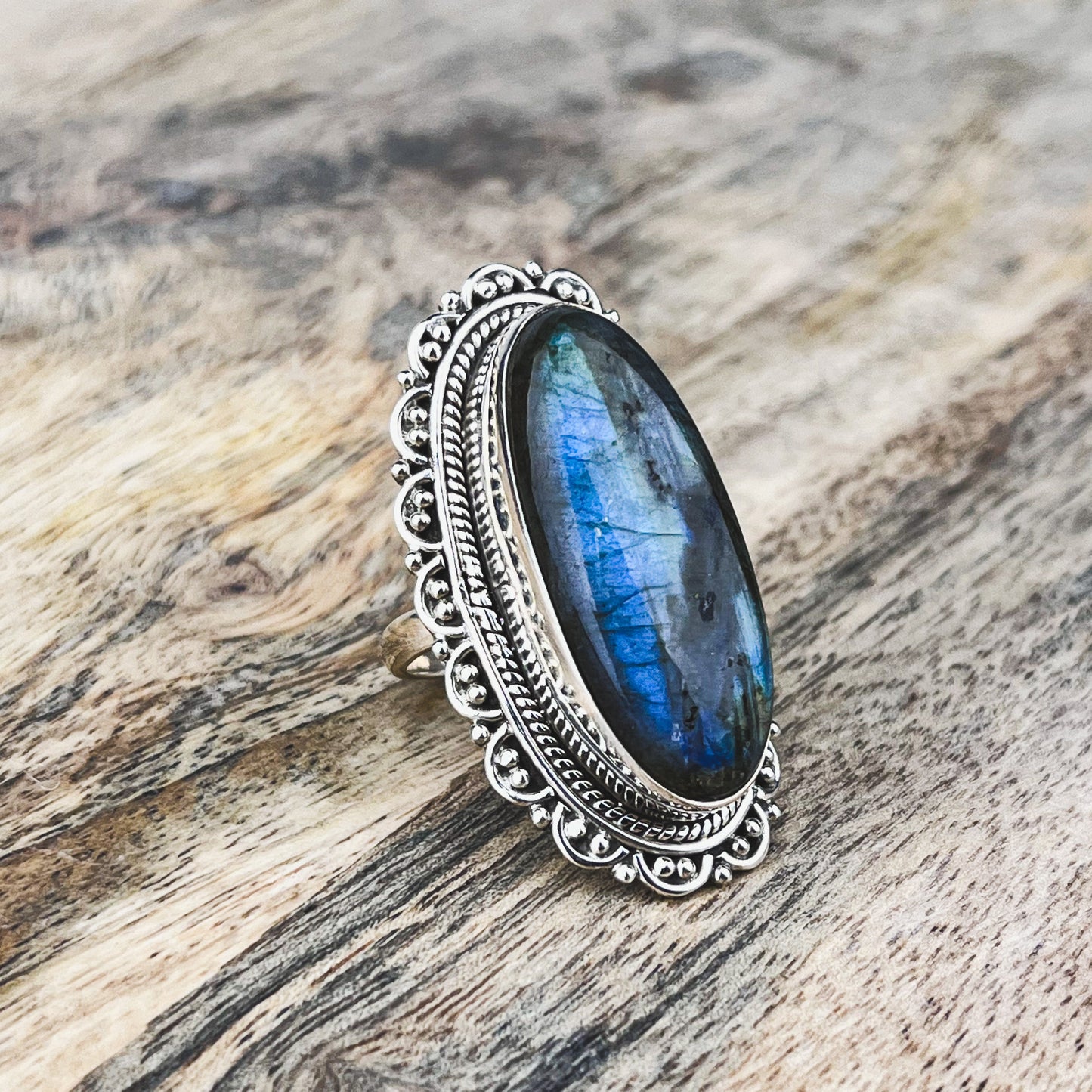 Labradorite Gemstone .925 Sterling Silver Ring