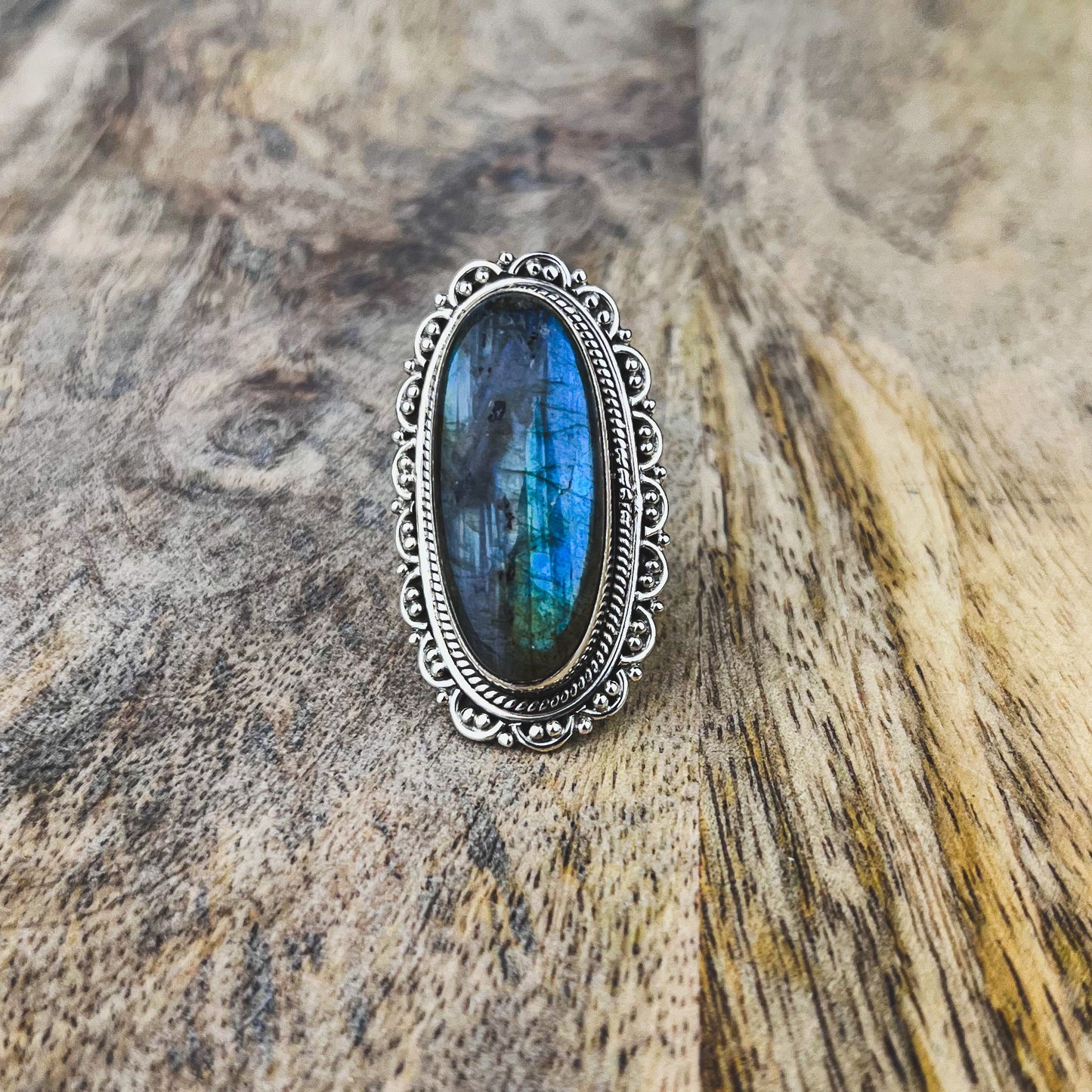 Labradorite Gemstone .925 Sterling Silver Ring
