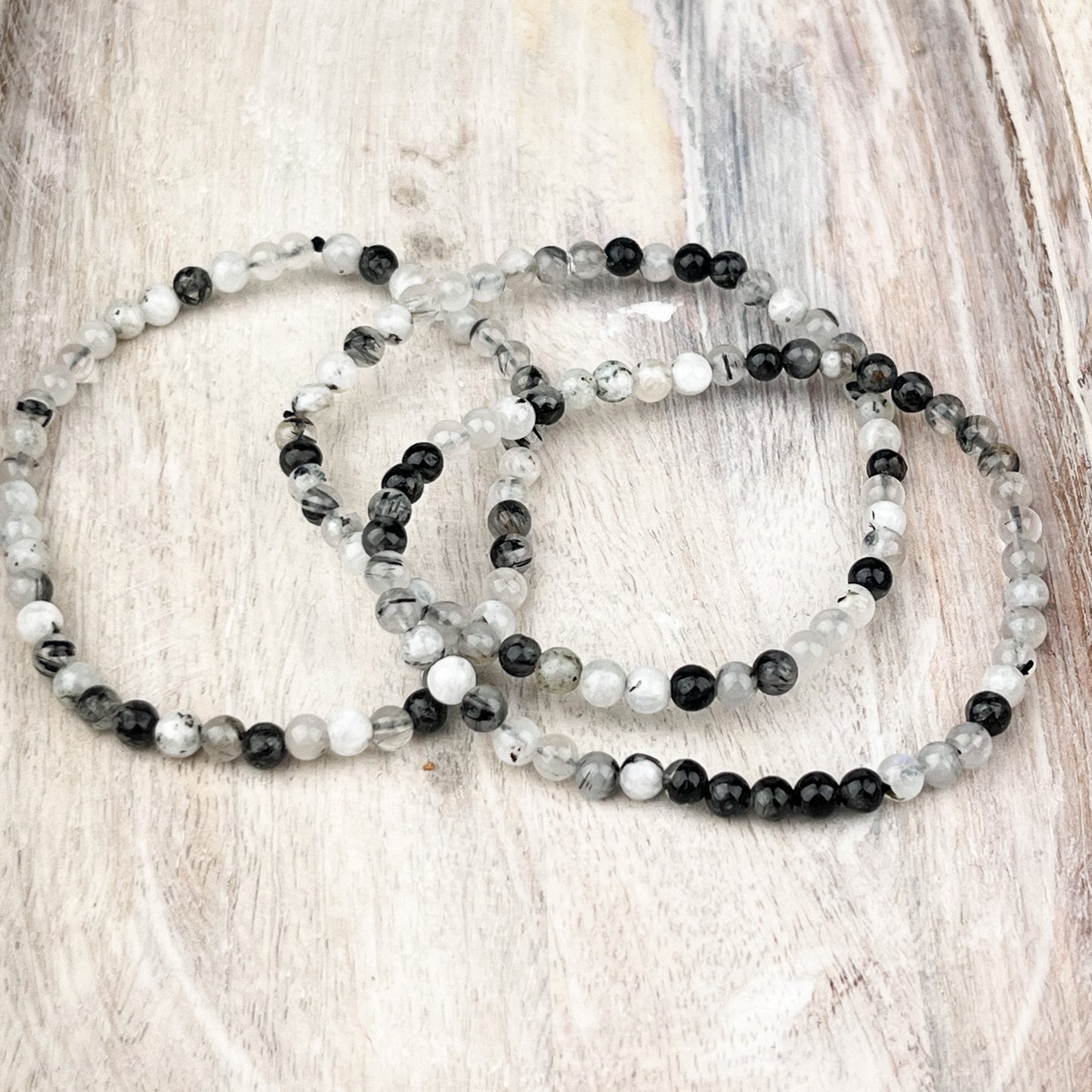 Tourmalated Quartz Gemstone Bracelet 4mm