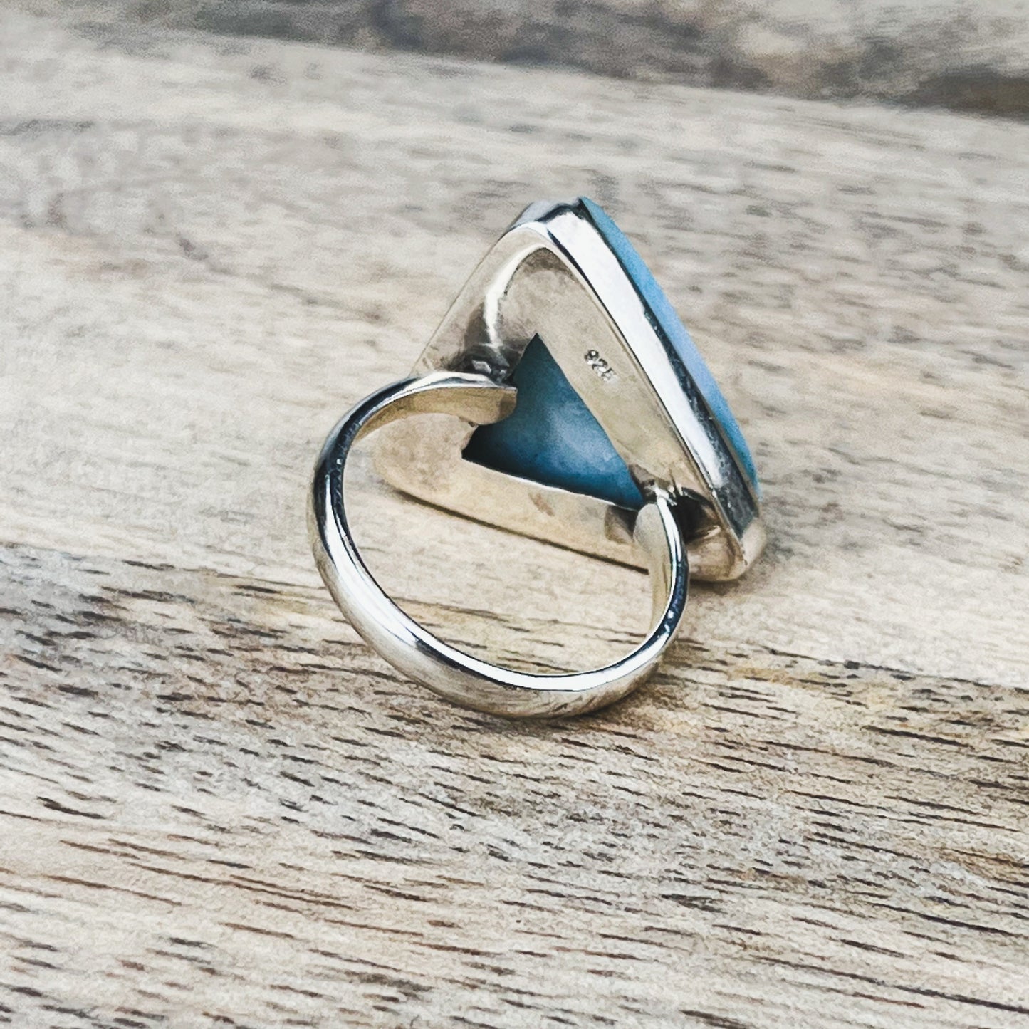 Larimar Gemstone .925 Sterling Silver Ring