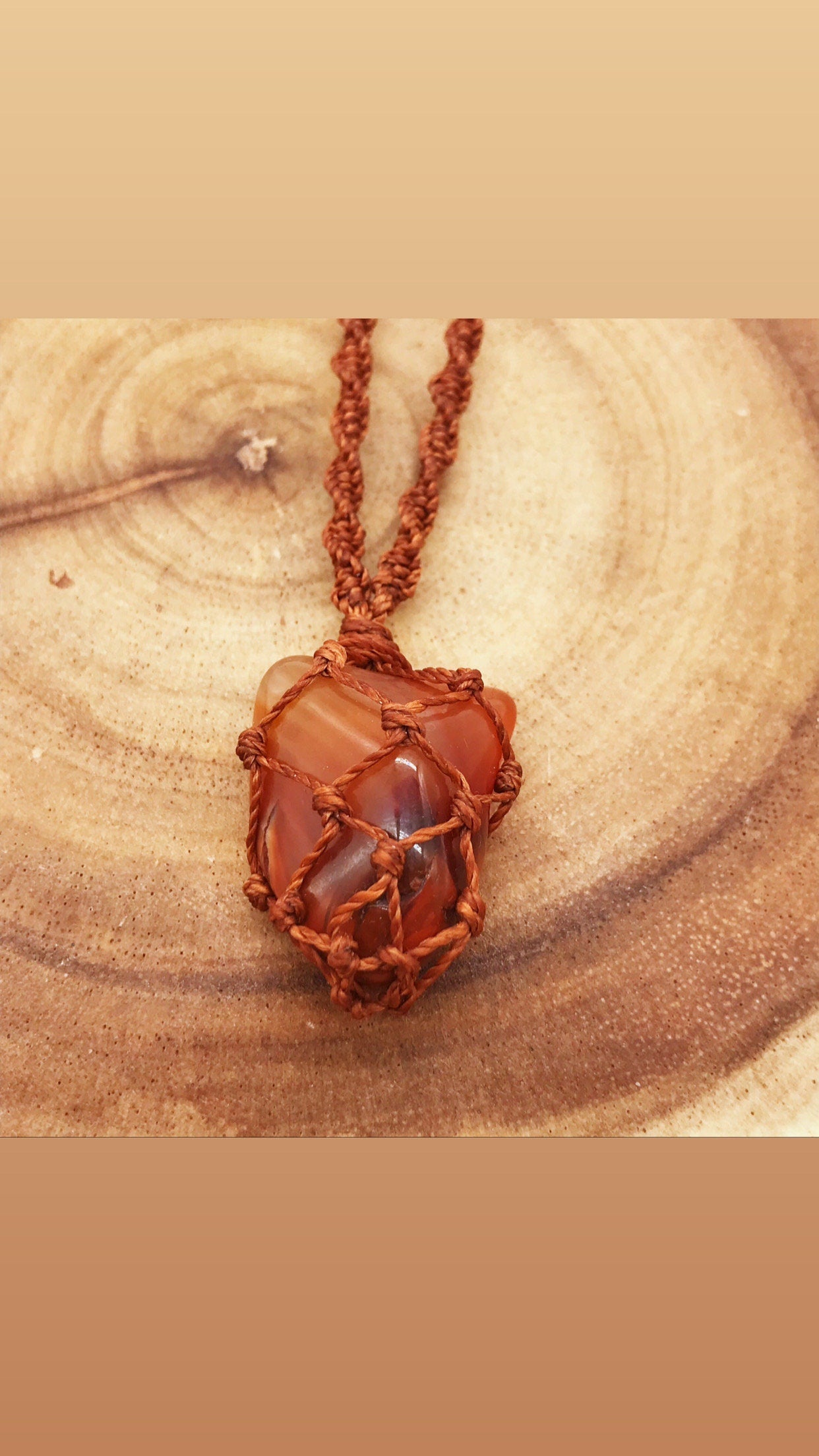 Knotted Crystal Necklace with Carnelian