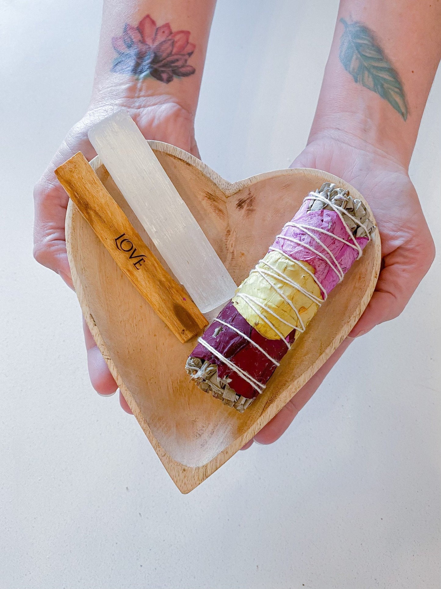 Self Love Sage Gift Bundle Love Smudge Set| Love and Passion Sage Bundle | Sage Bundle With Crystal | Rough Quartz| Palo Santo| Selenite