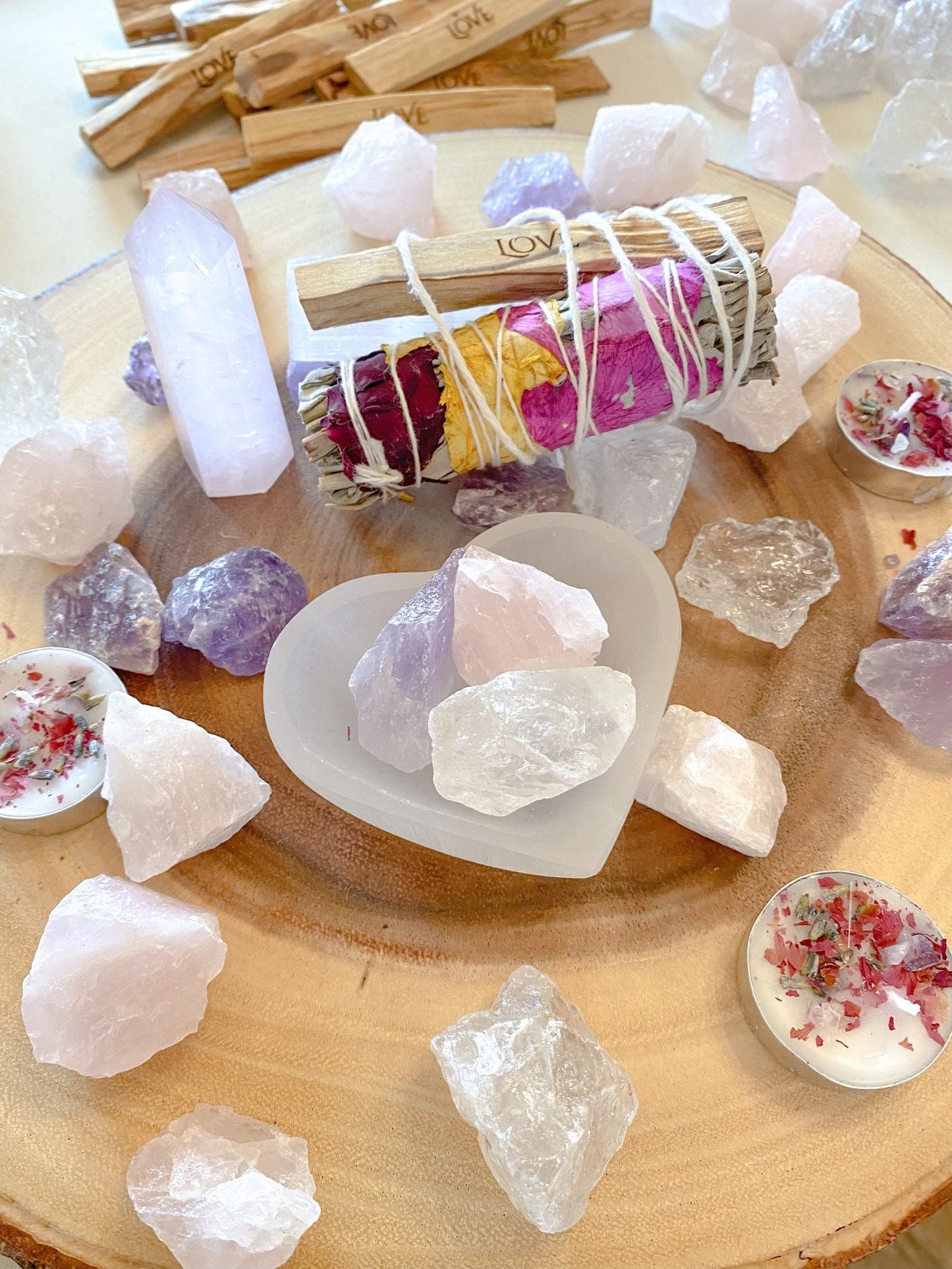 Healing Rose Quartz Stones | Natural Raw Gemstones for Crystal Grids and Meditation | Heart Chakra Stone for Love and Calming Energy - Crystals for everyone • Crystals And Cord