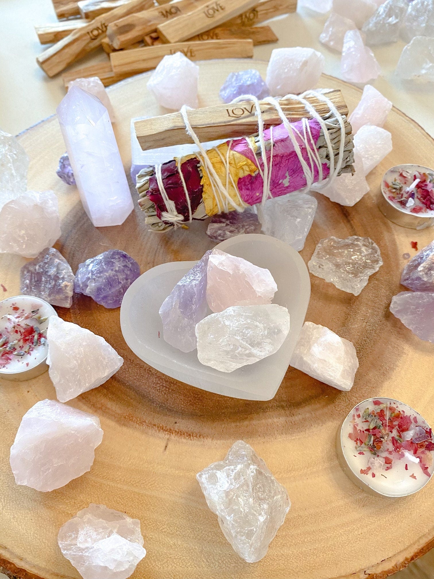 Healing Rose Quartz Stones | Natural Raw Gemstones for Crystal Grids and Meditation | Heart Chakra Stone for Love and Calming Energy - Crystals for everyone • Crystals And Cord