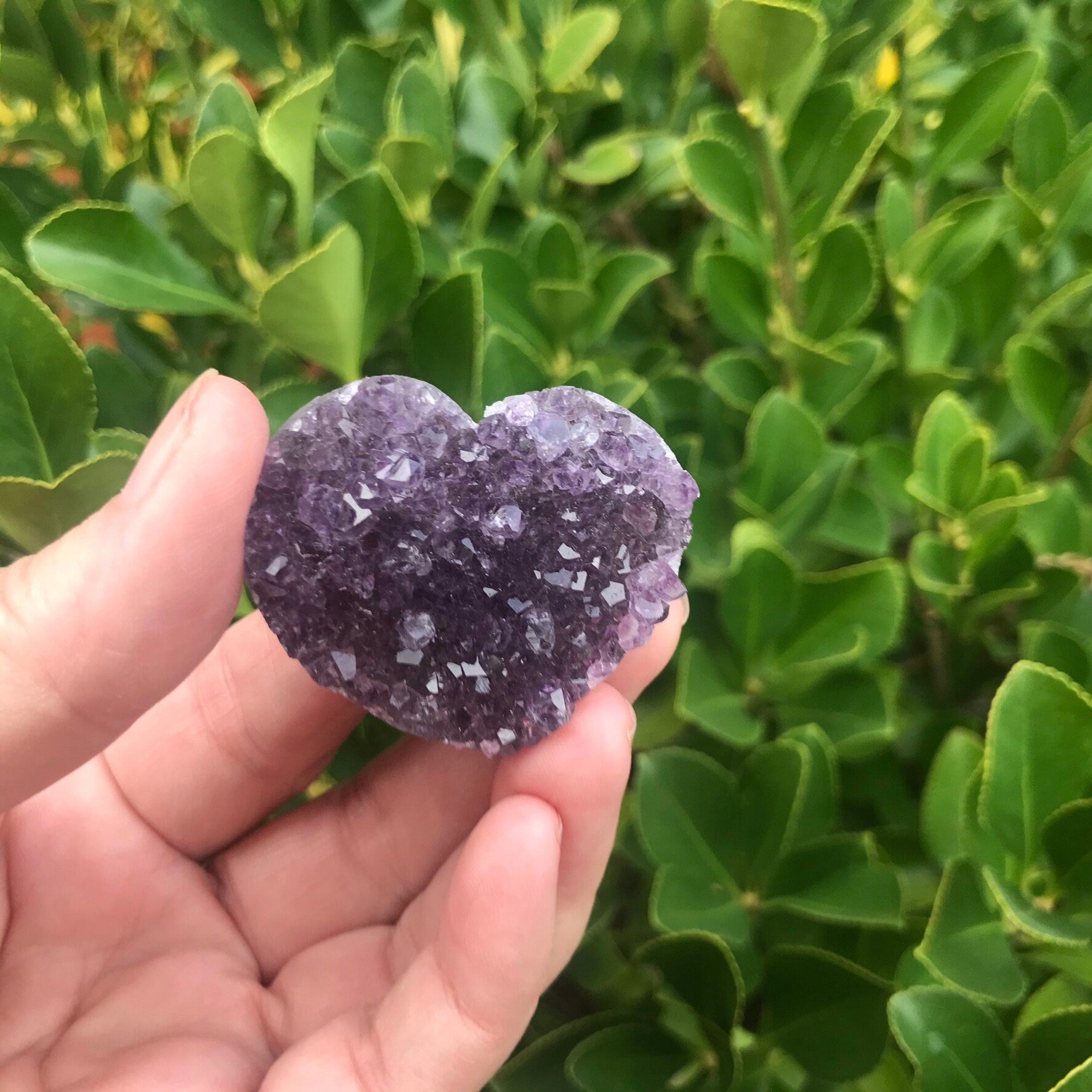 Amethyst Heart Druzy 2"-2.5